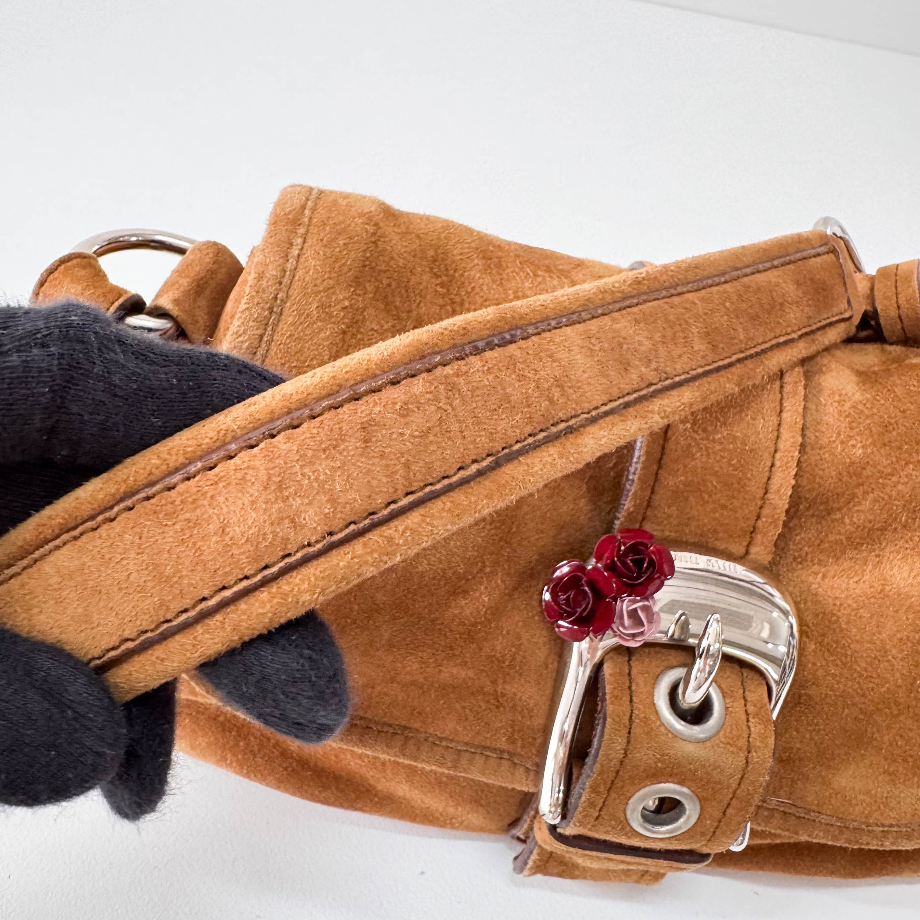 Little Flower Buckle Suede Bag