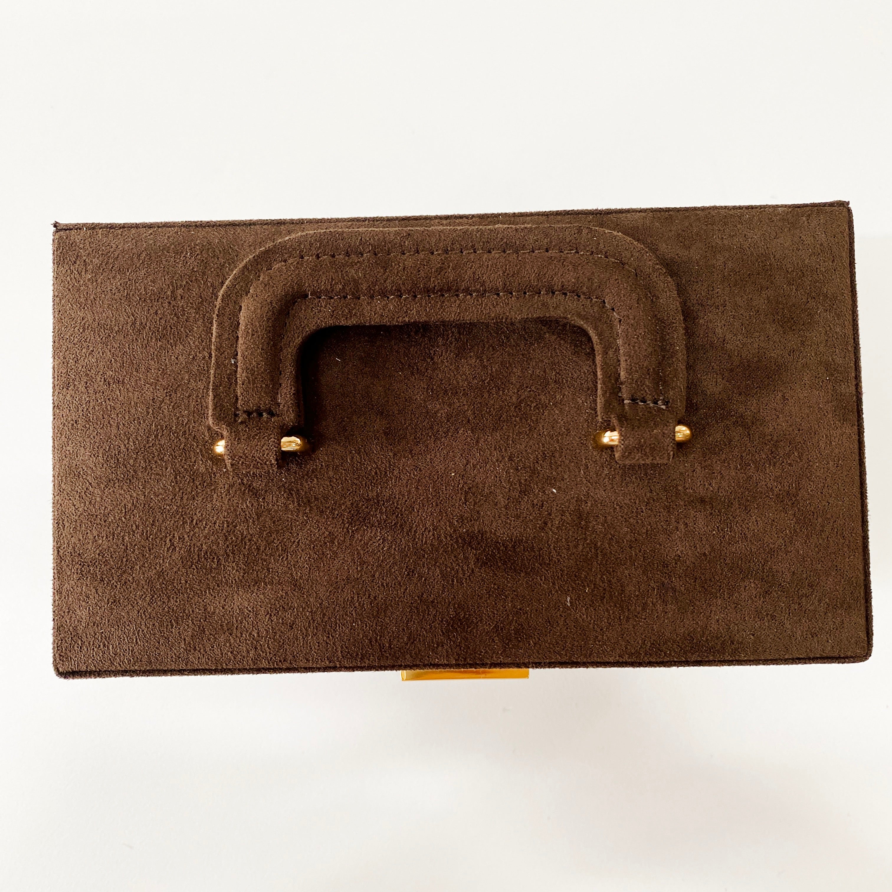 Vanity Brown Suede Cosmetic Box