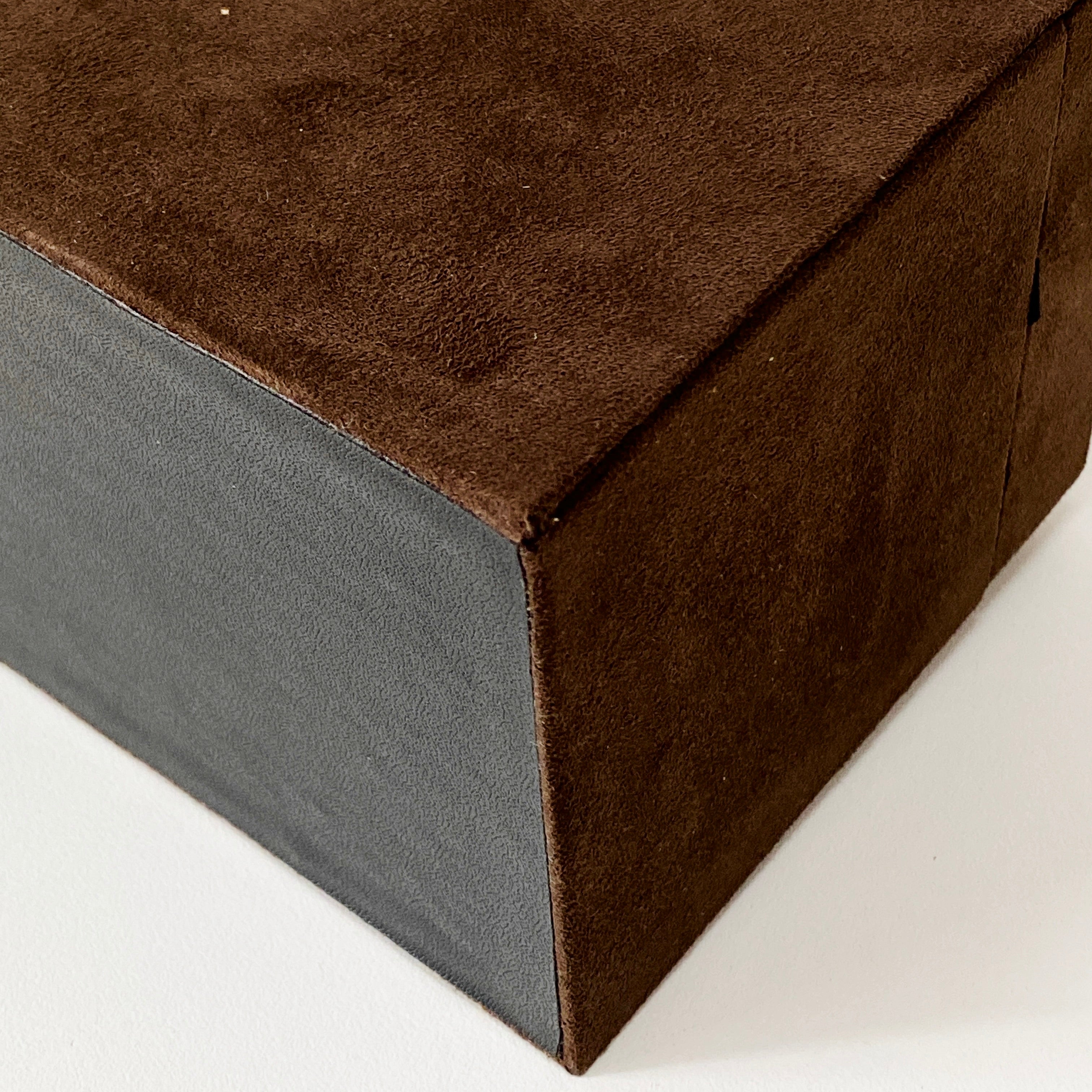 Vanity Brown Suede Cosmetic Box