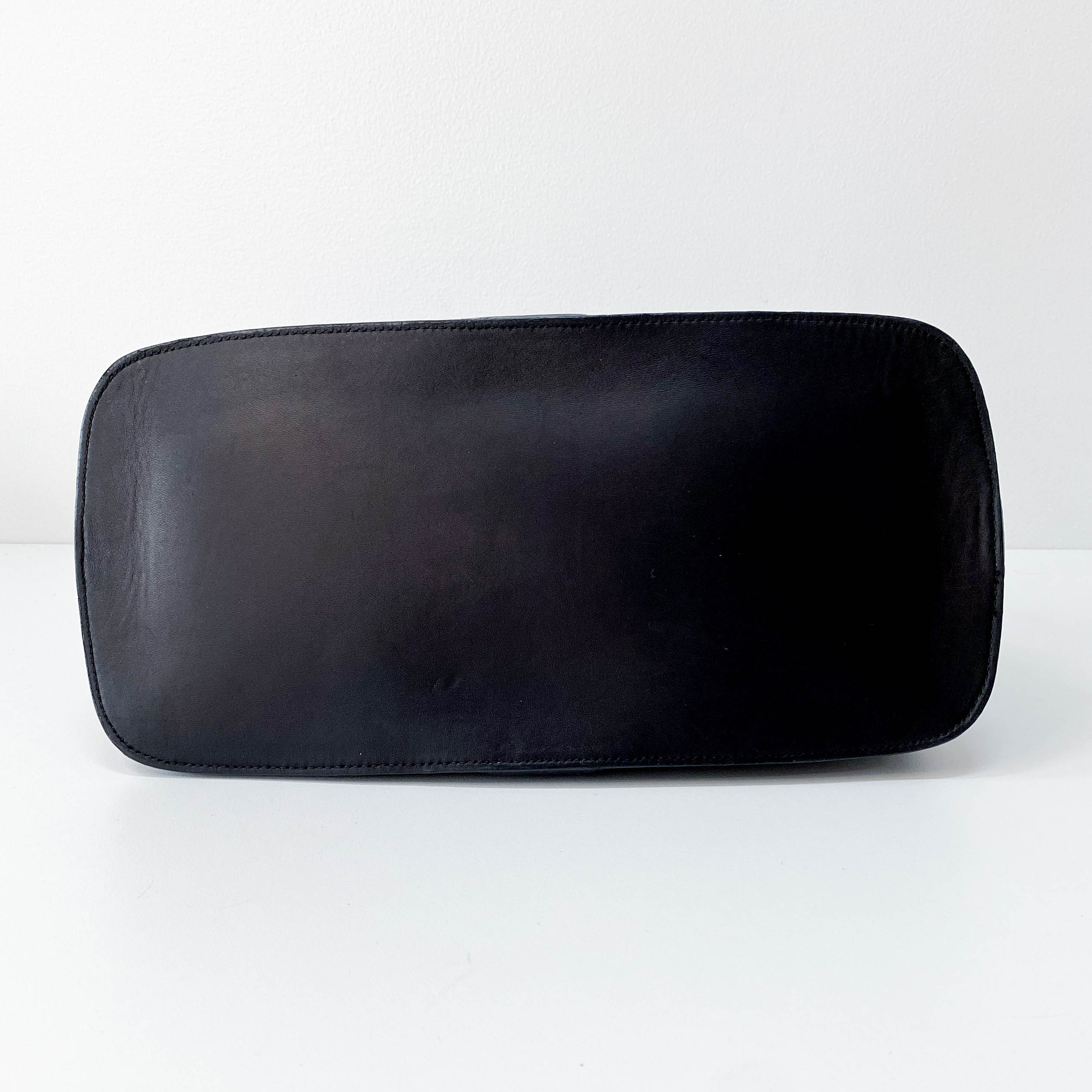 Black Intrecciato Leather Shoulder Bag
