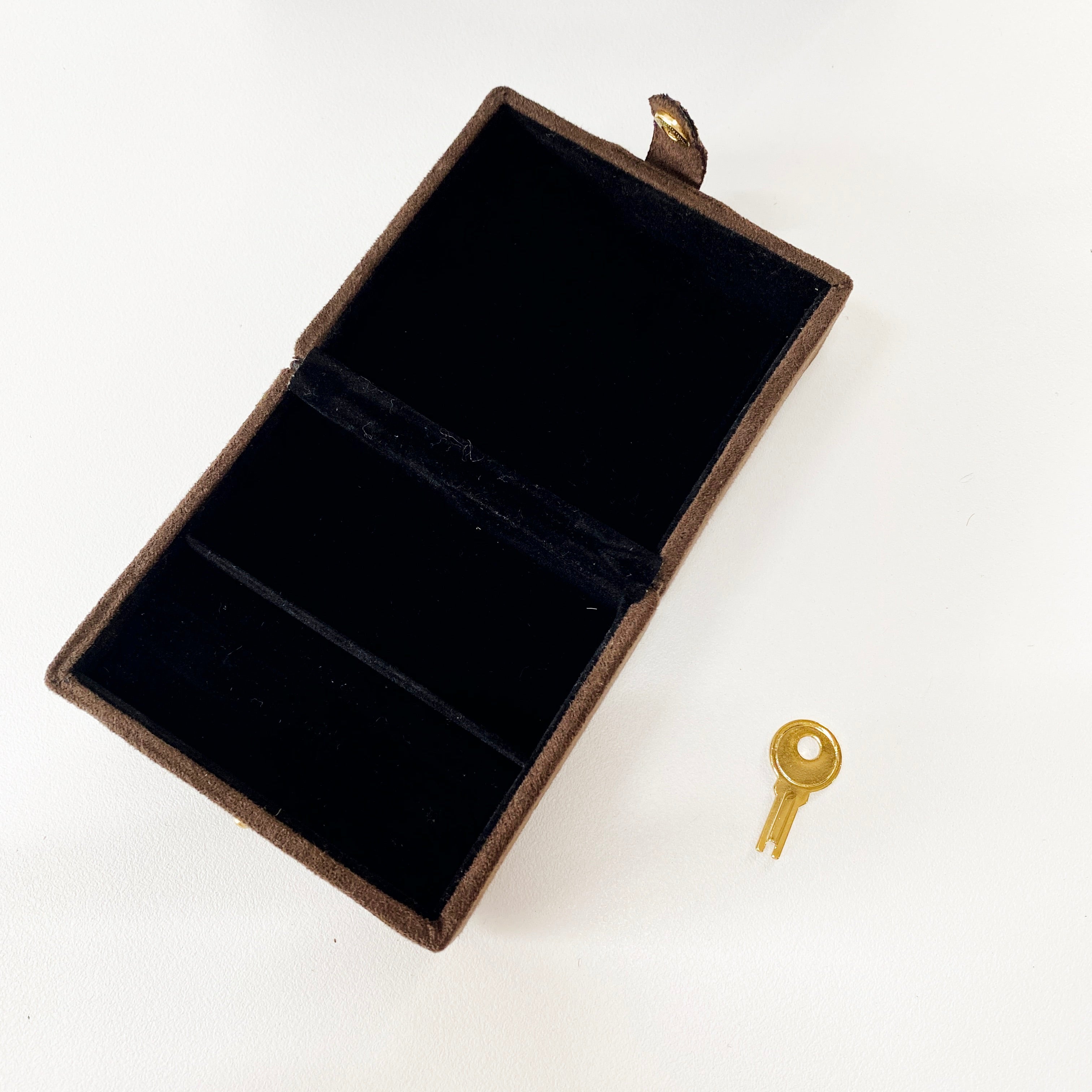 Vanity Brown Suede Cosmetic Box