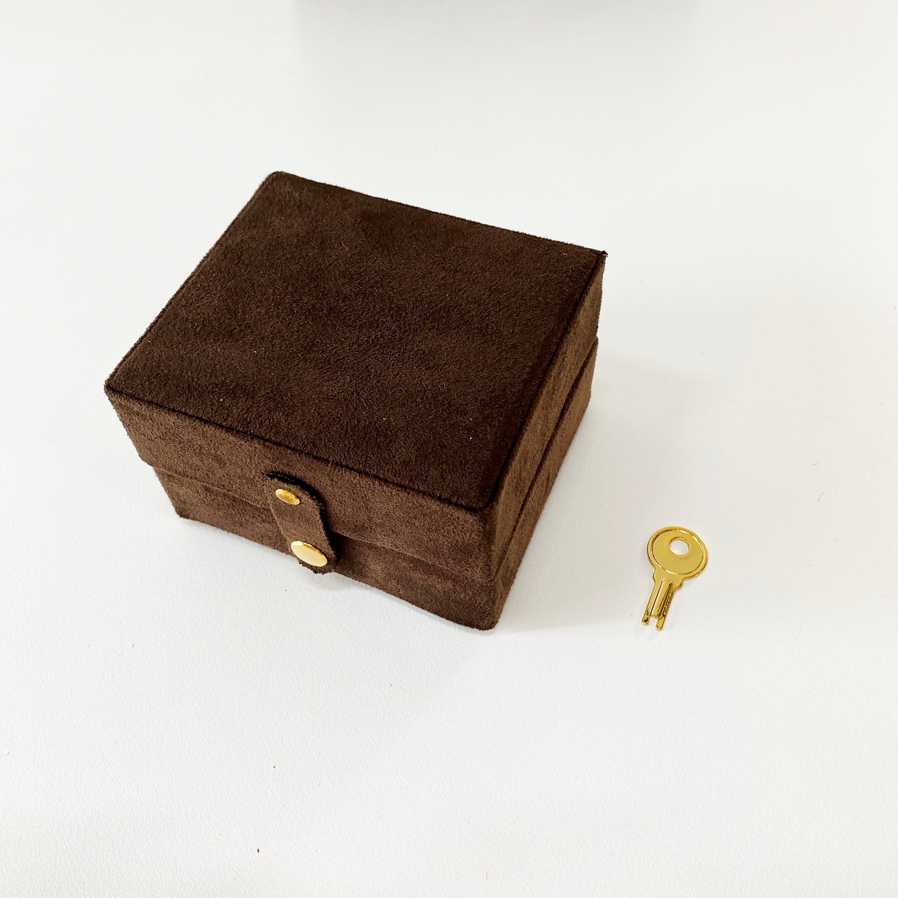 Vanity Brown Suede Cosmetic Box