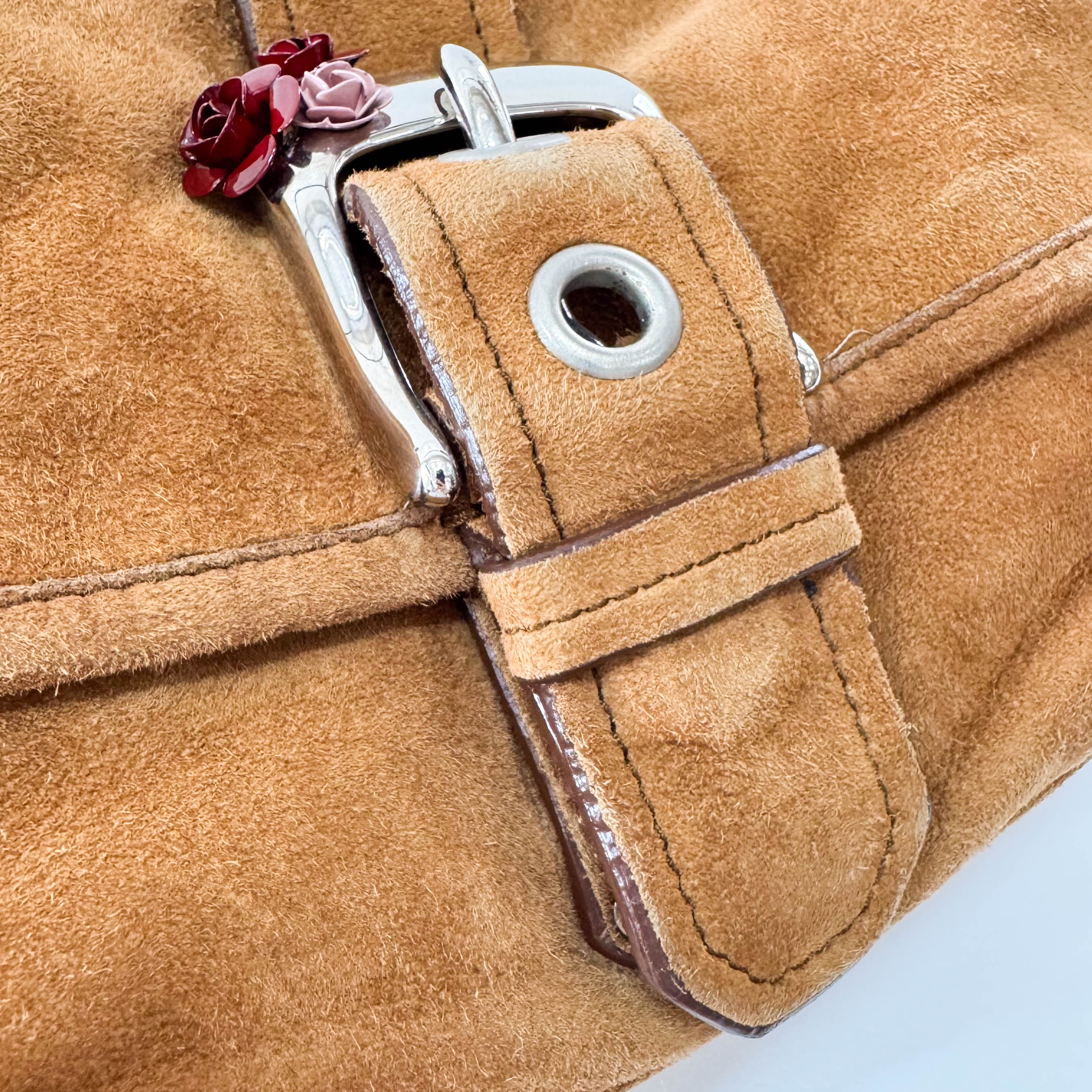 Little Flower Buckle Suede Bag