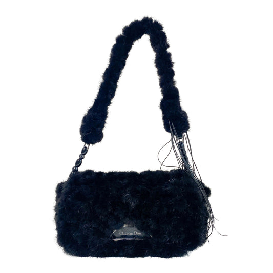 Malice Black Fur Shoulder Bag