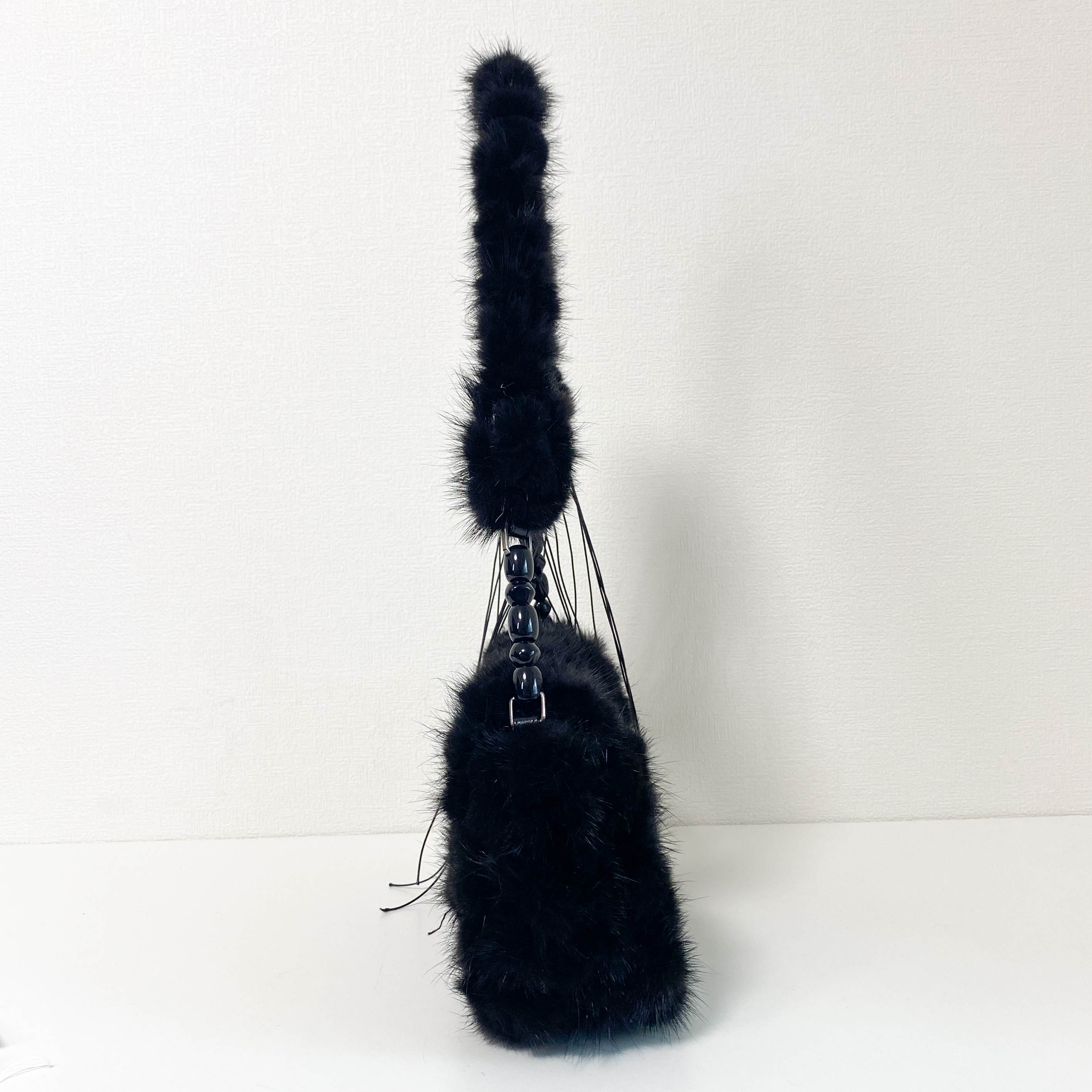 Malice Black Fur Shoulder Bag