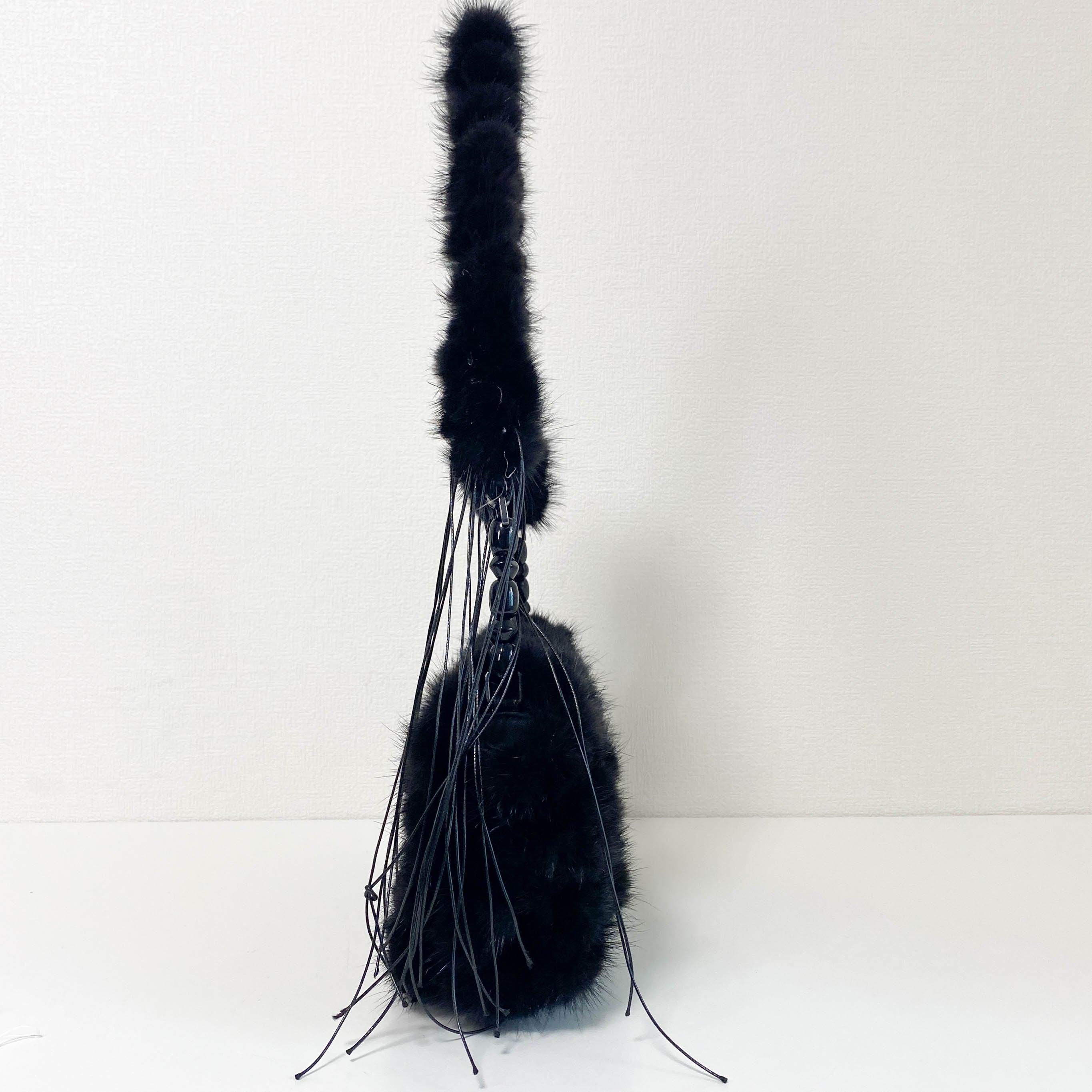 Malice Black Fur Shoulder Bag