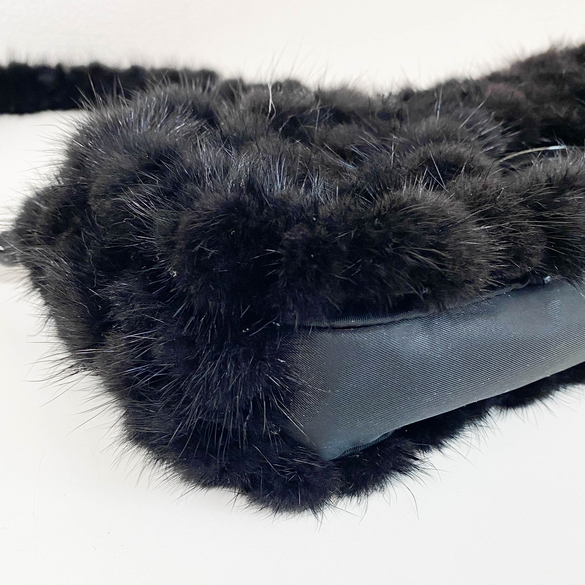 Malice Black Fur Shoulder Bag