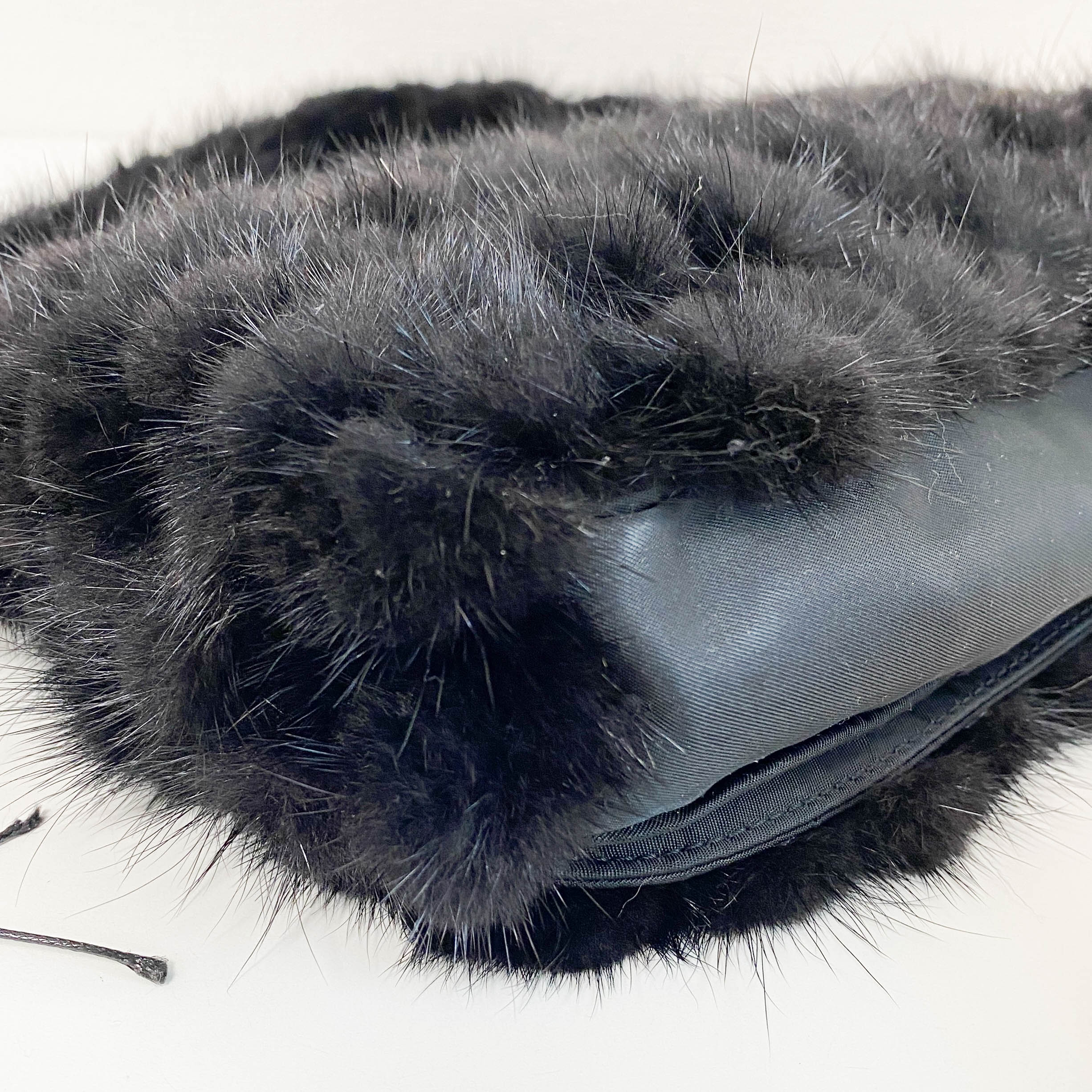 Malice Black Fur Shoulder Bag