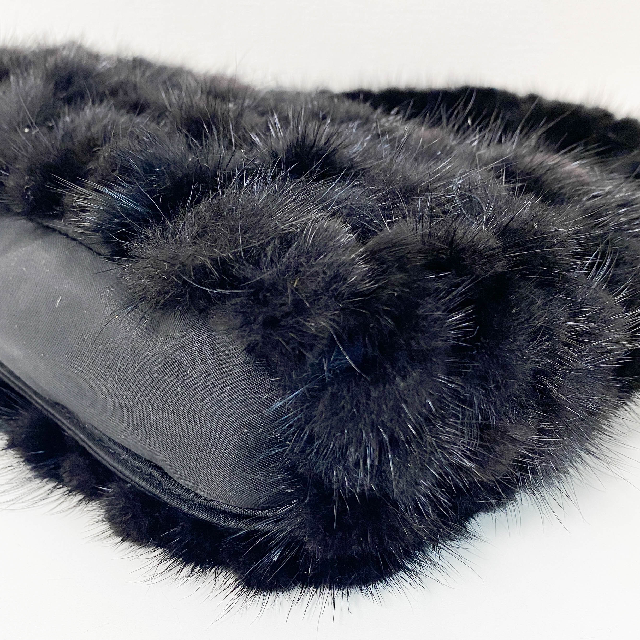Malice Black Fur Shoulder Bag