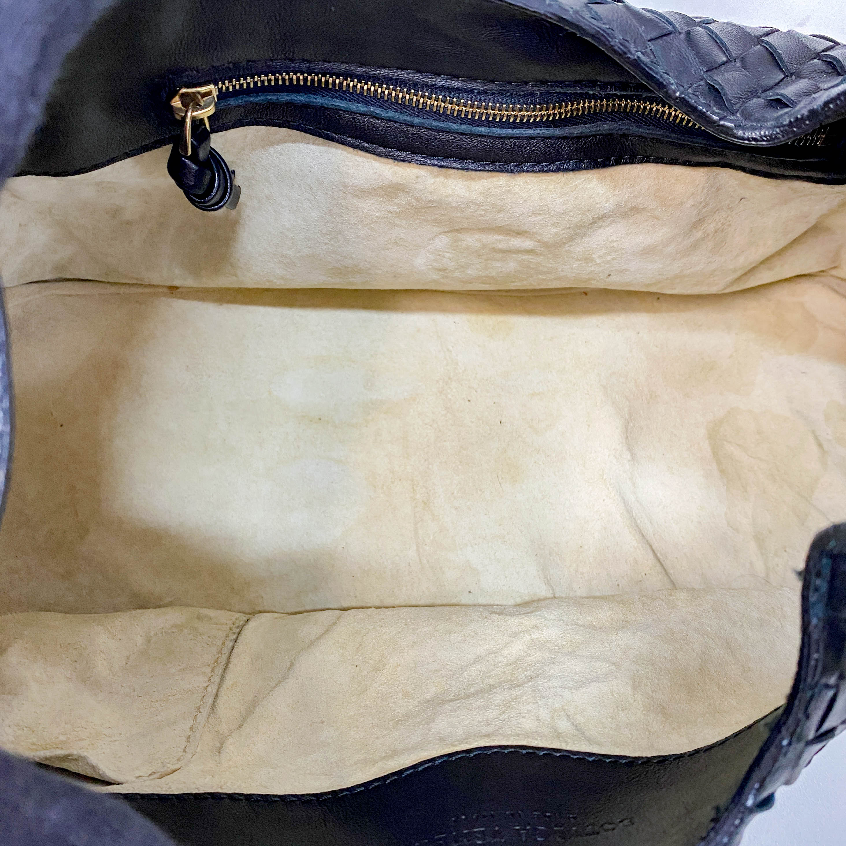 Black Intrecciato Leather Shoulder Bag