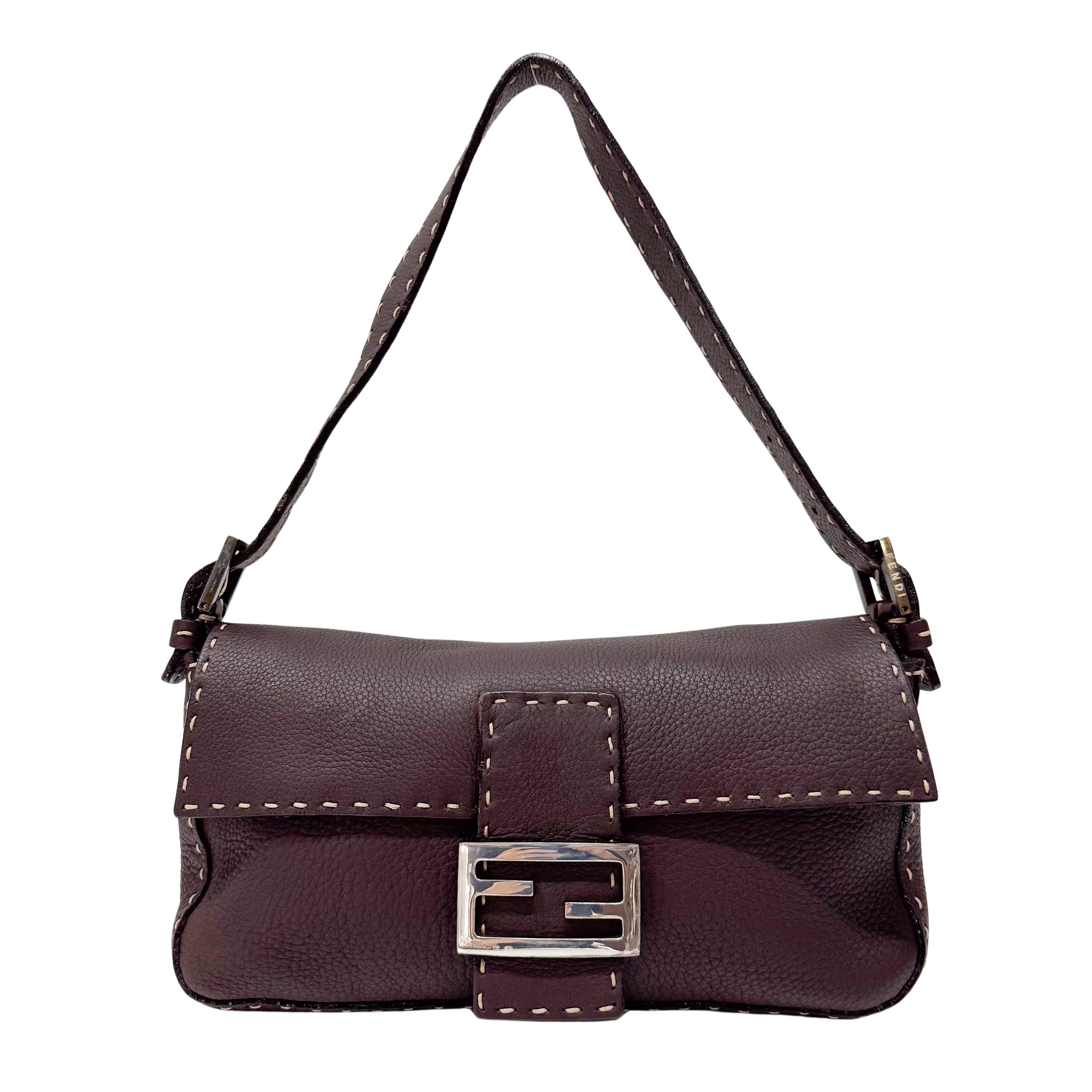 Selleria Baguette Brown Leather Shoulder Bag