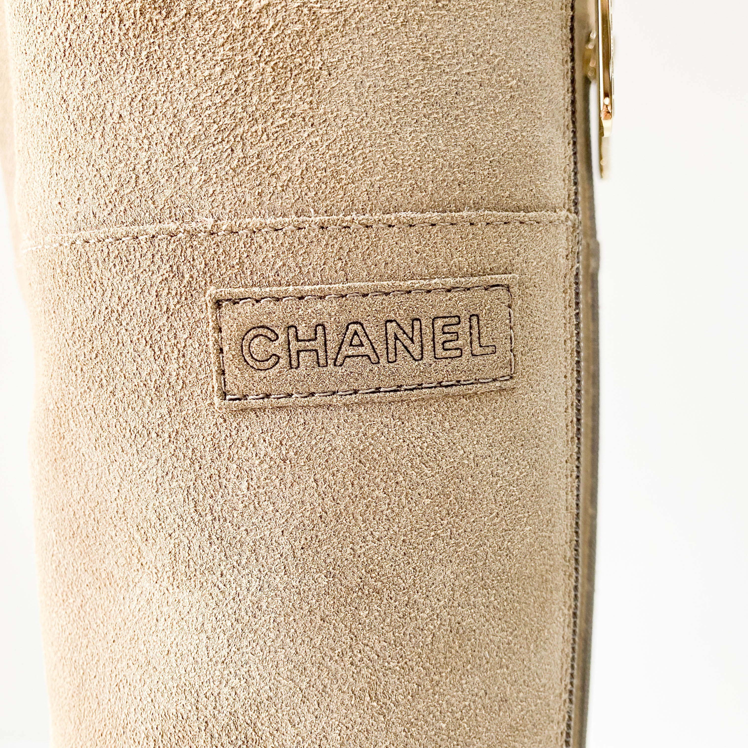 Size 39 Beige Suede Tall Boots