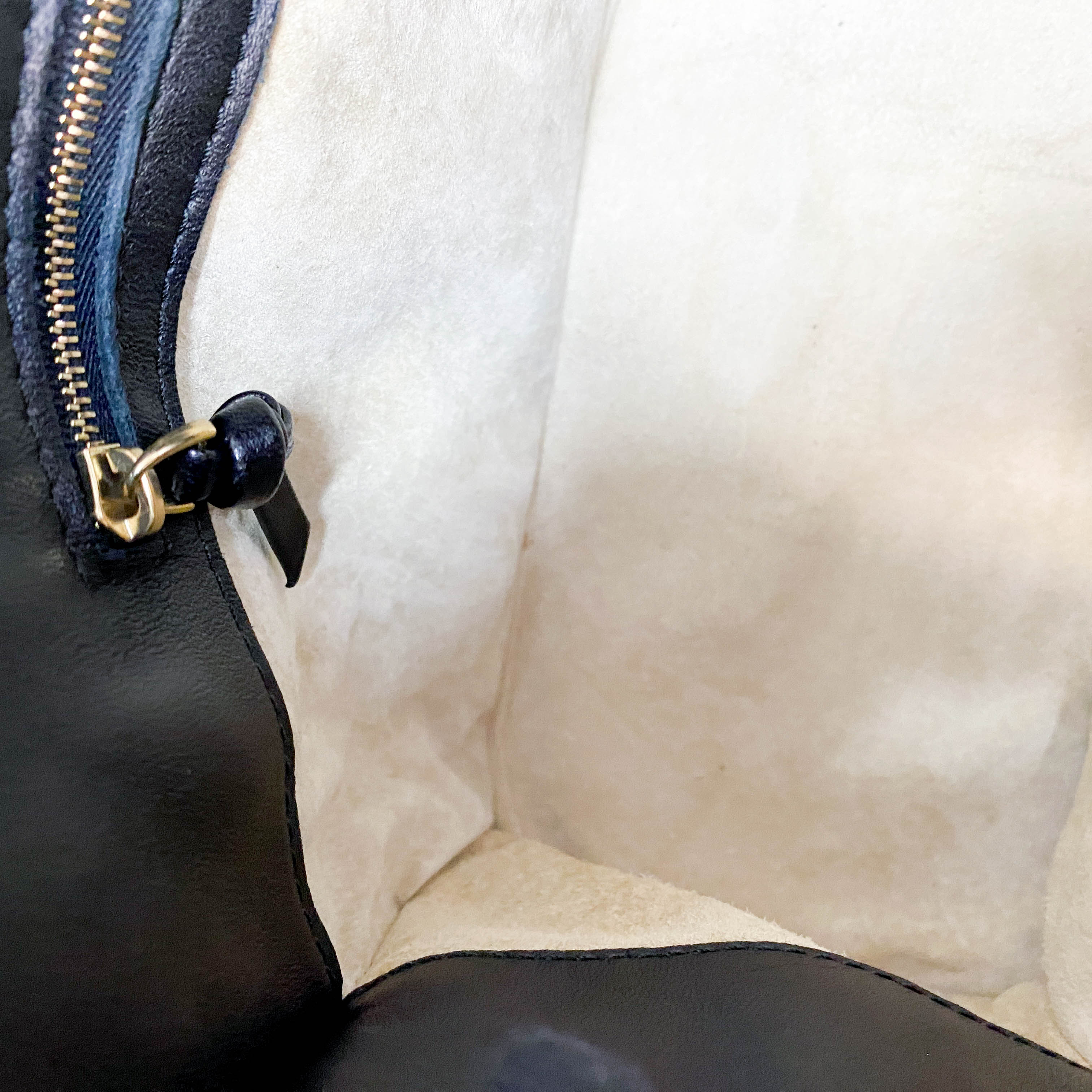 Black Intrecciato Leather Shoulder Bag