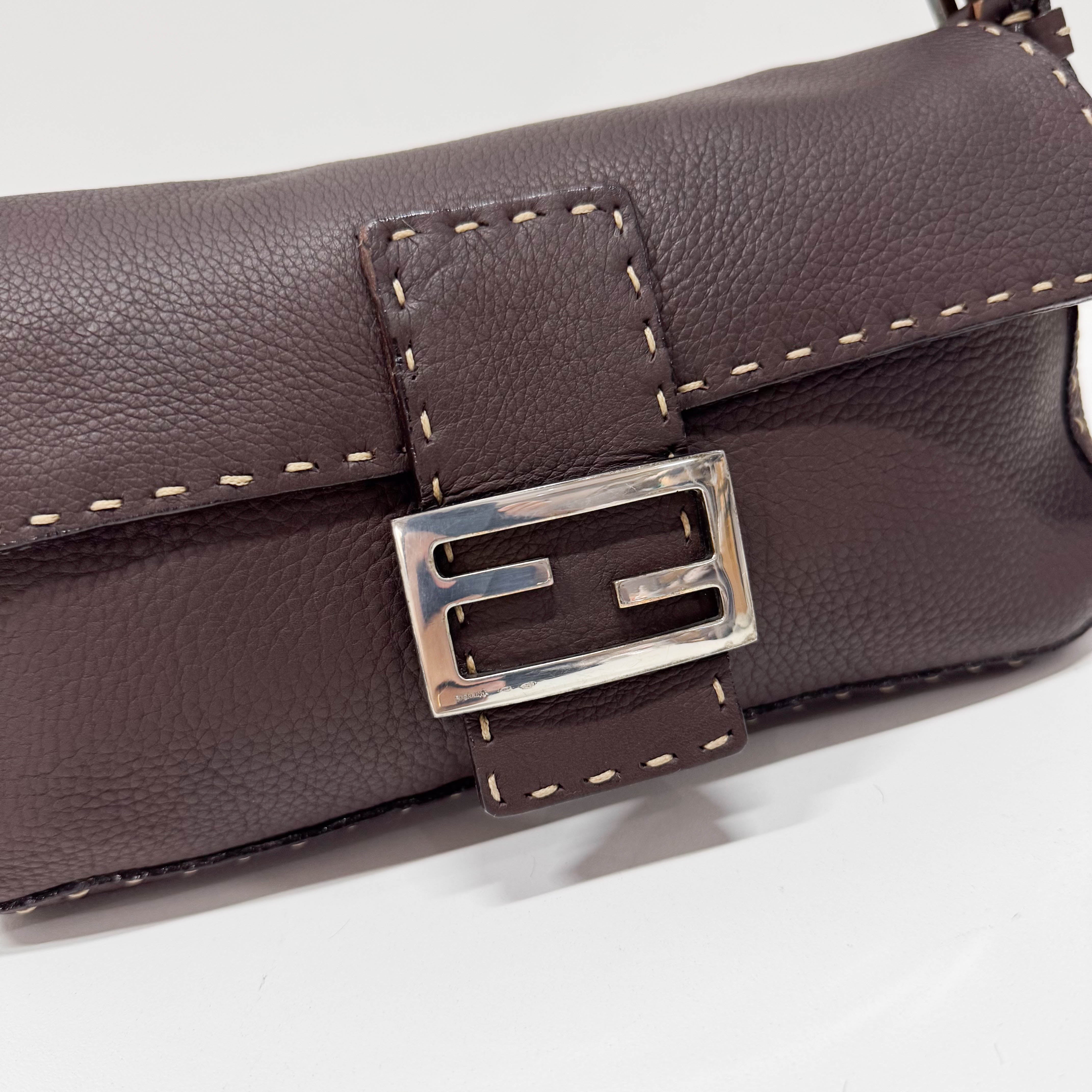 Selleria Baguette Brown Leather Shoulder Bag