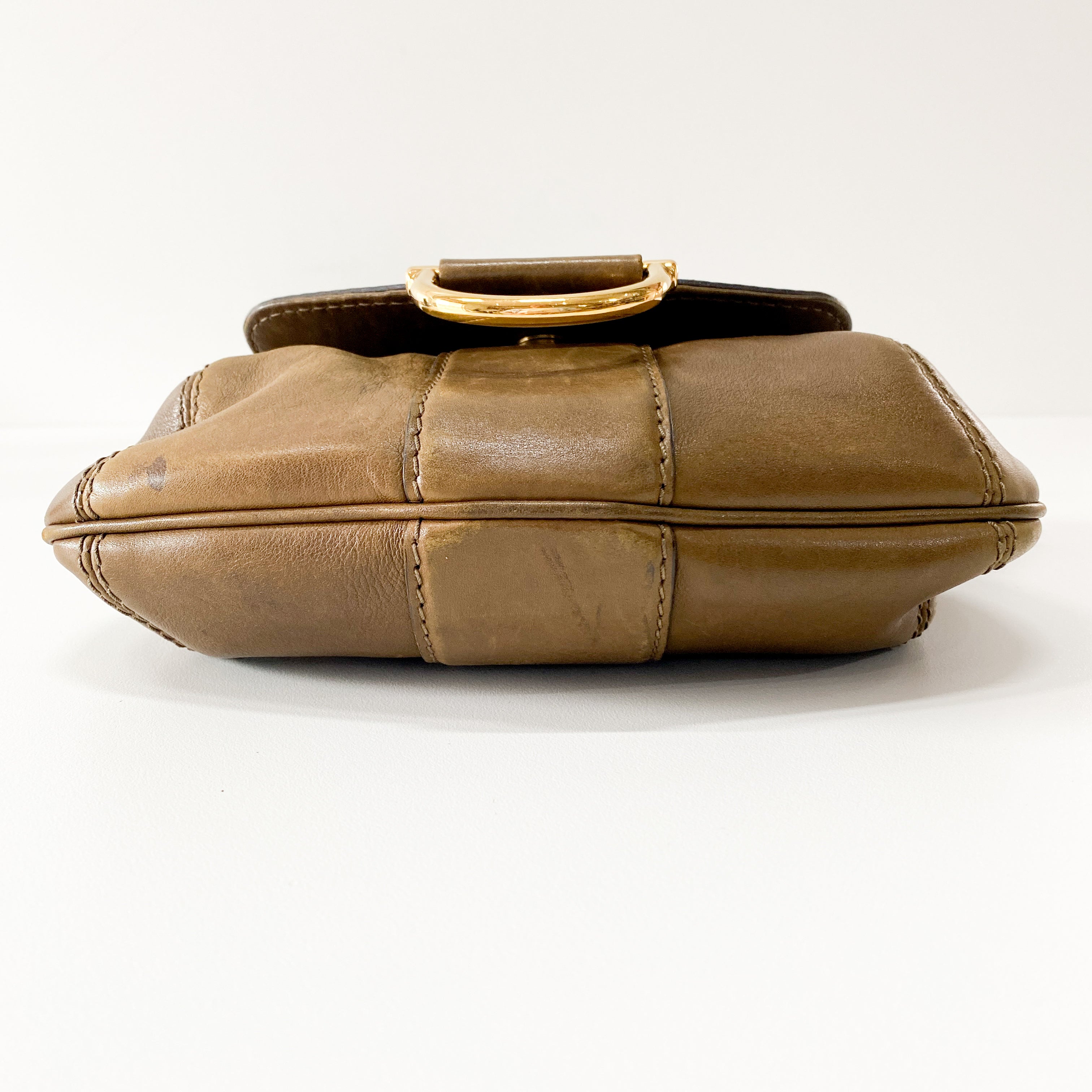 Bamboo and Chain Shoulder Bag with Fur Details