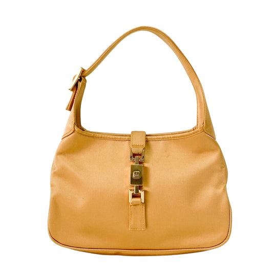Jackie Yellow Satin Shoulder Bag