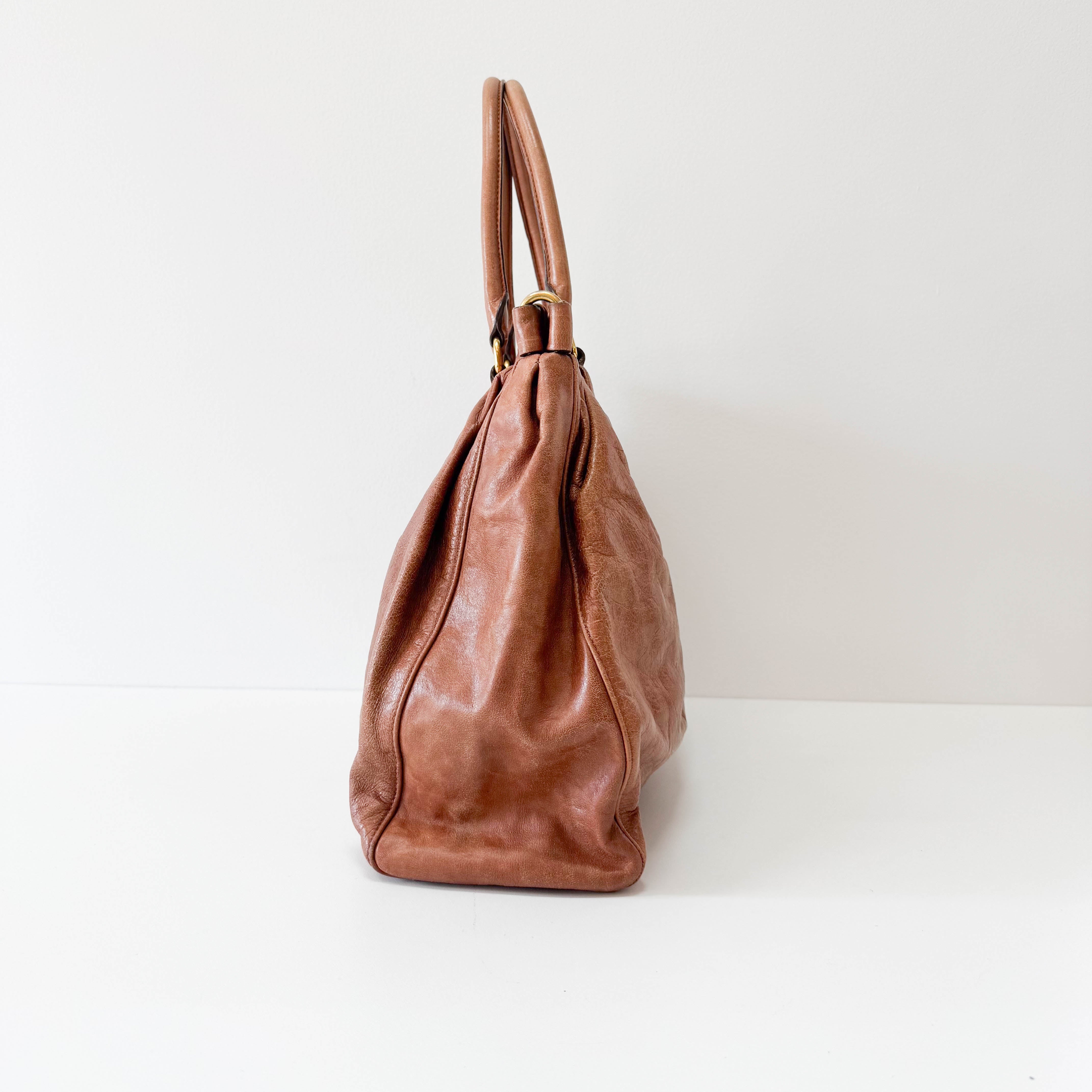 Vitello Brown Leather Shoulder Bag