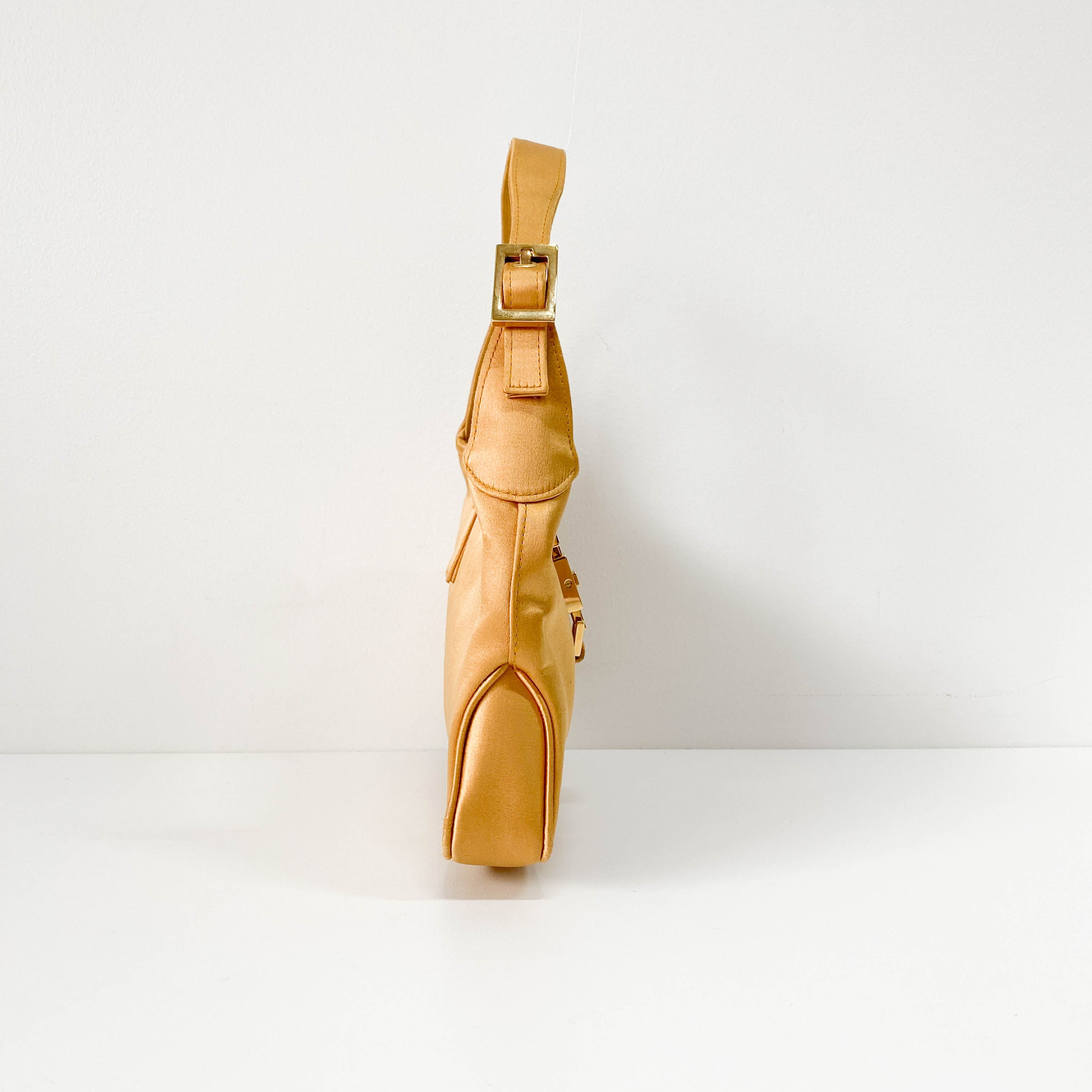 Jackie Yellow Satin Shoulder Bag