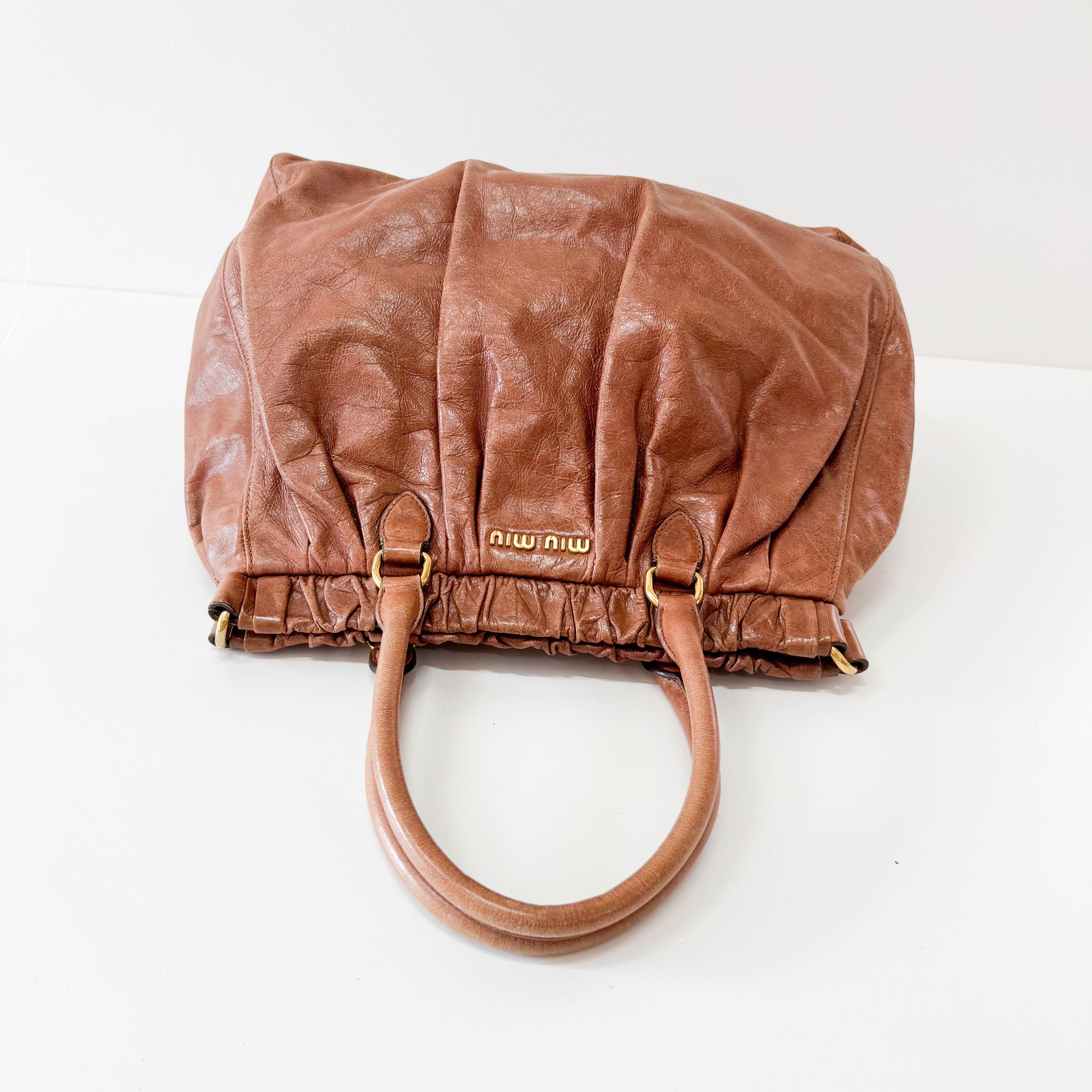Vitello Brown Leather Shoulder Bag