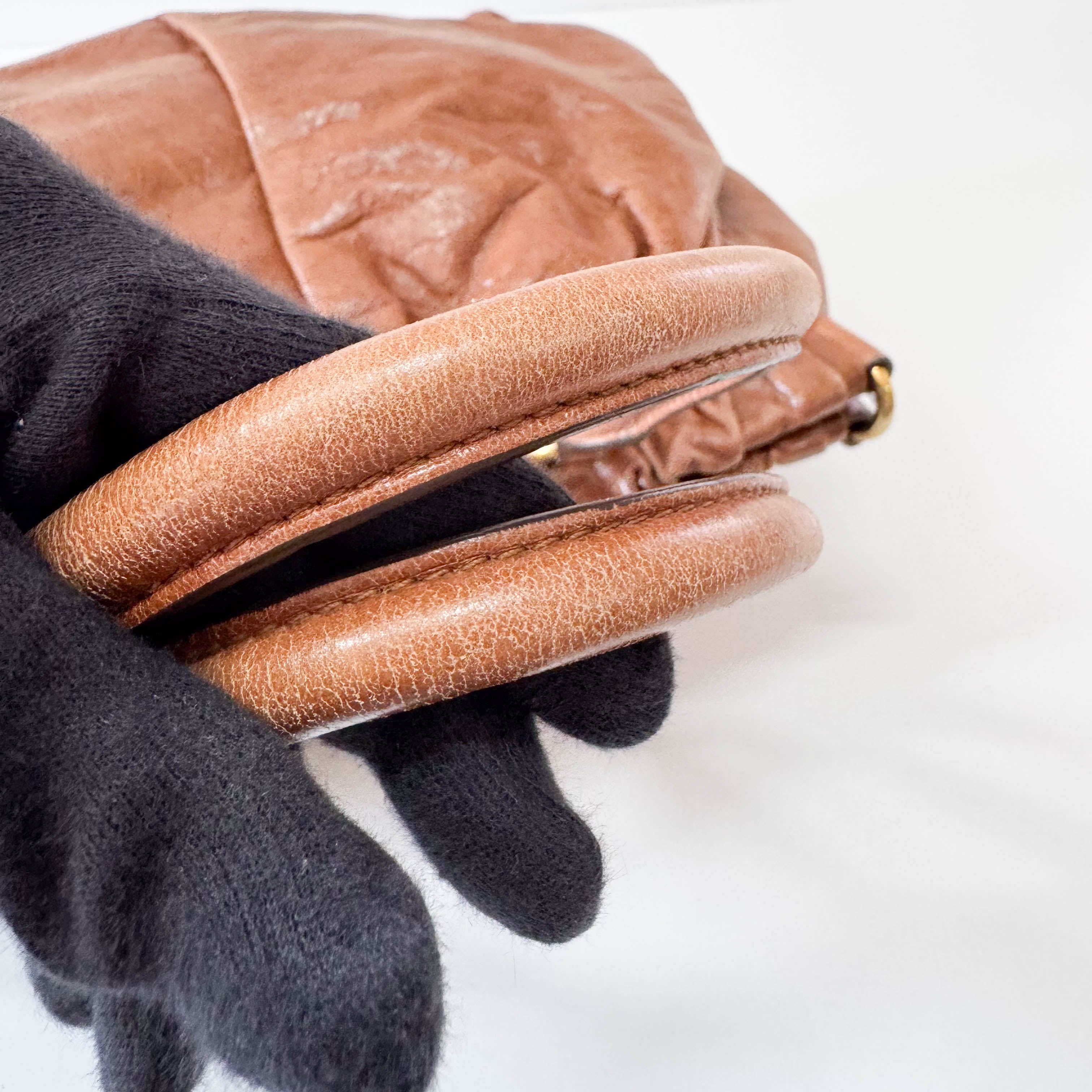 Vitello Brown Leather Shoulder Bag