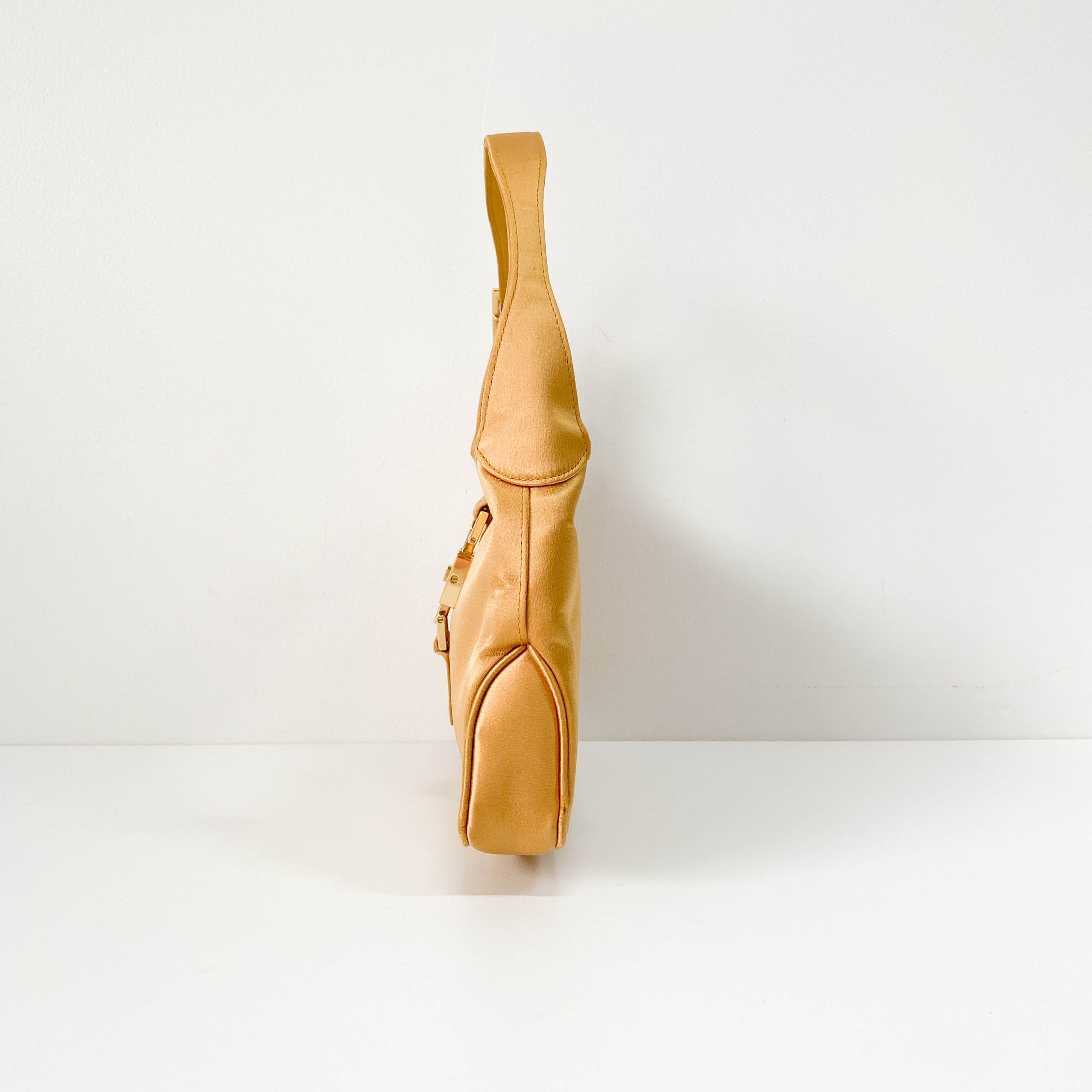 Jackie Yellow Satin Shoulder Bag