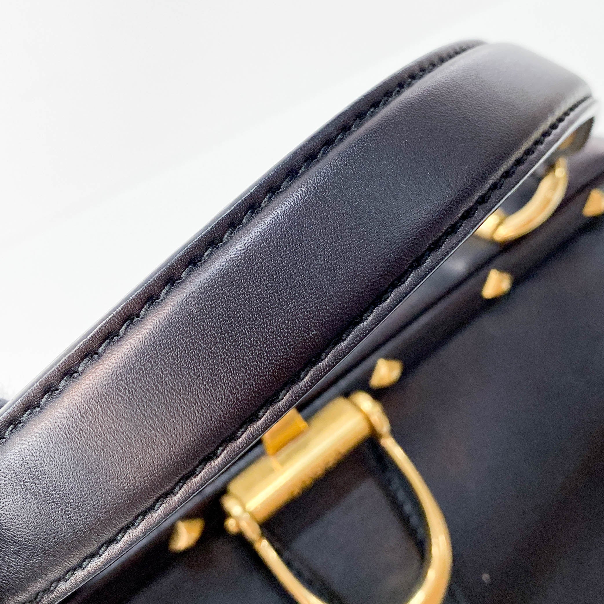 Black Floral Suede/Leather Handbag