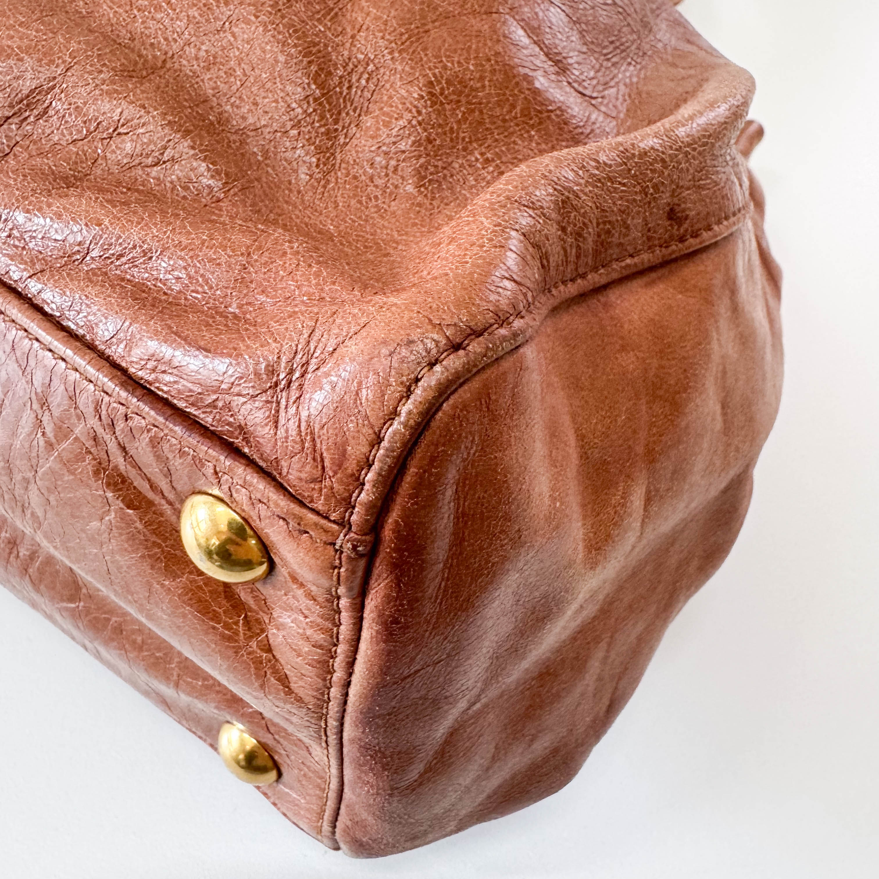 Vitello Brown Leather Shoulder Bag