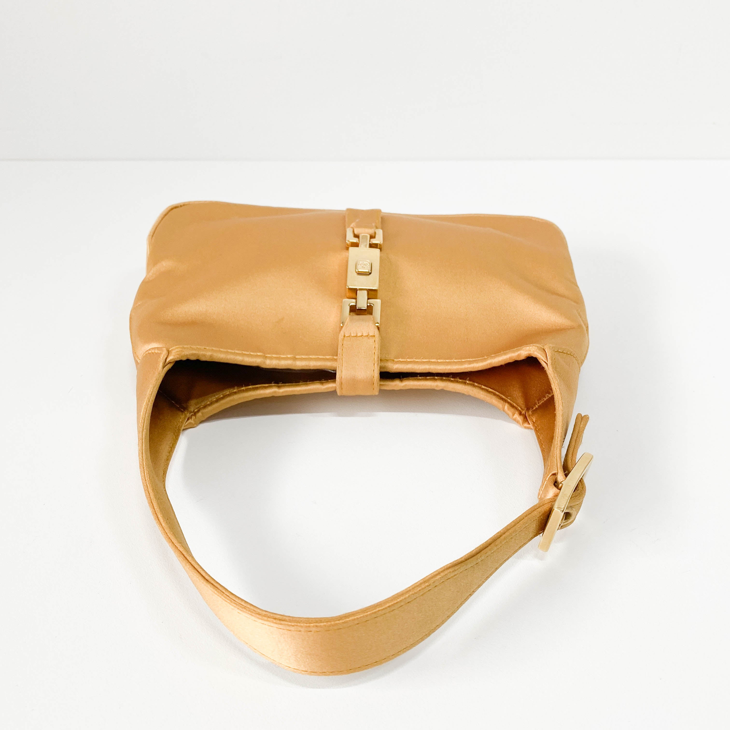 Jackie Yellow Satin Shoulder Bag