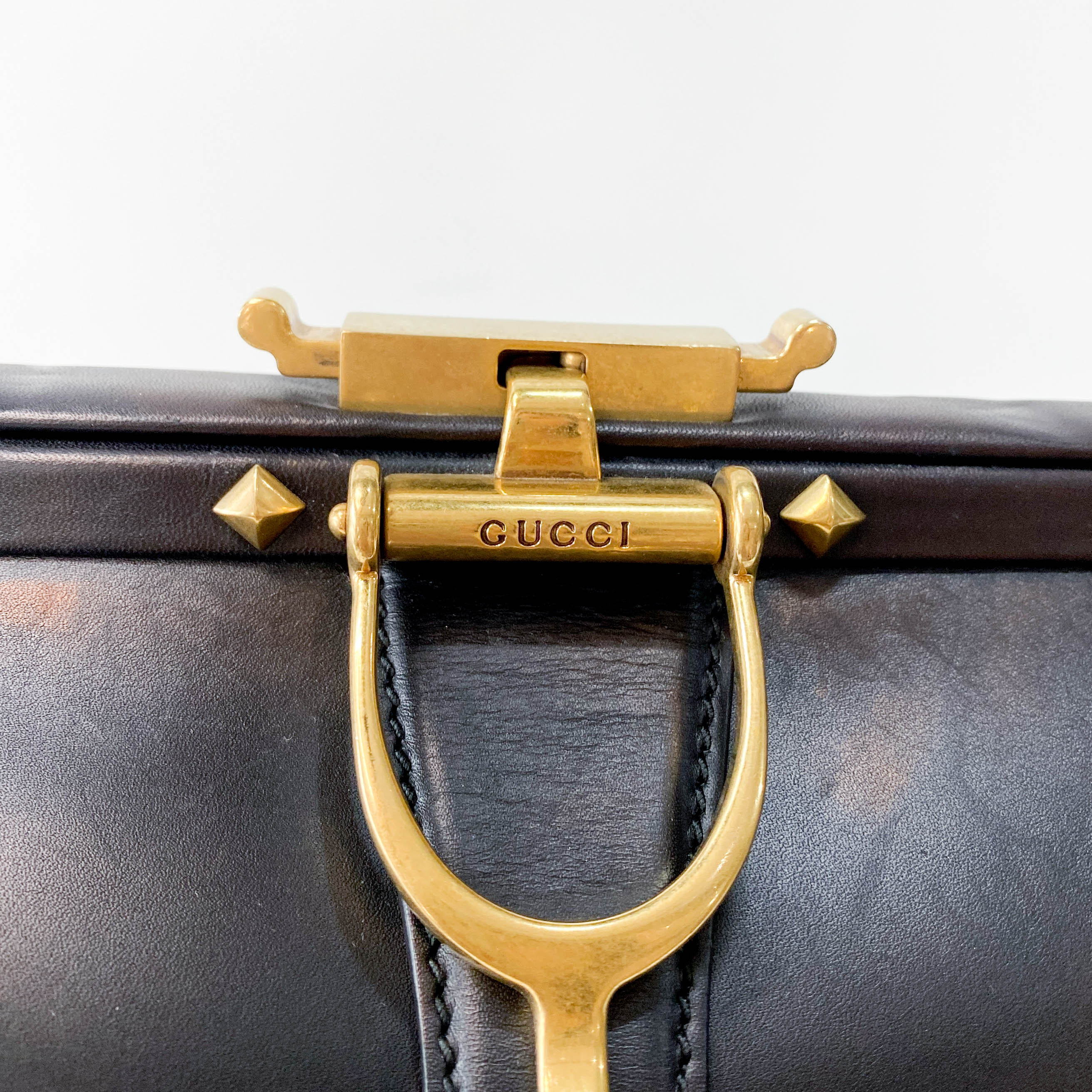 Black Floral Suede/Leather Handbag