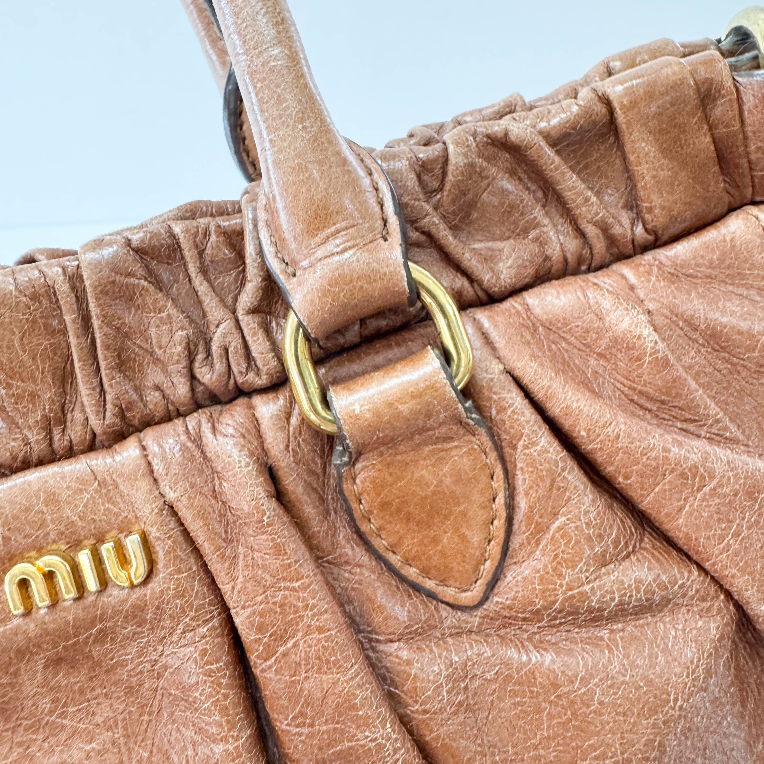 Vitello Brown Leather Shoulder Bag