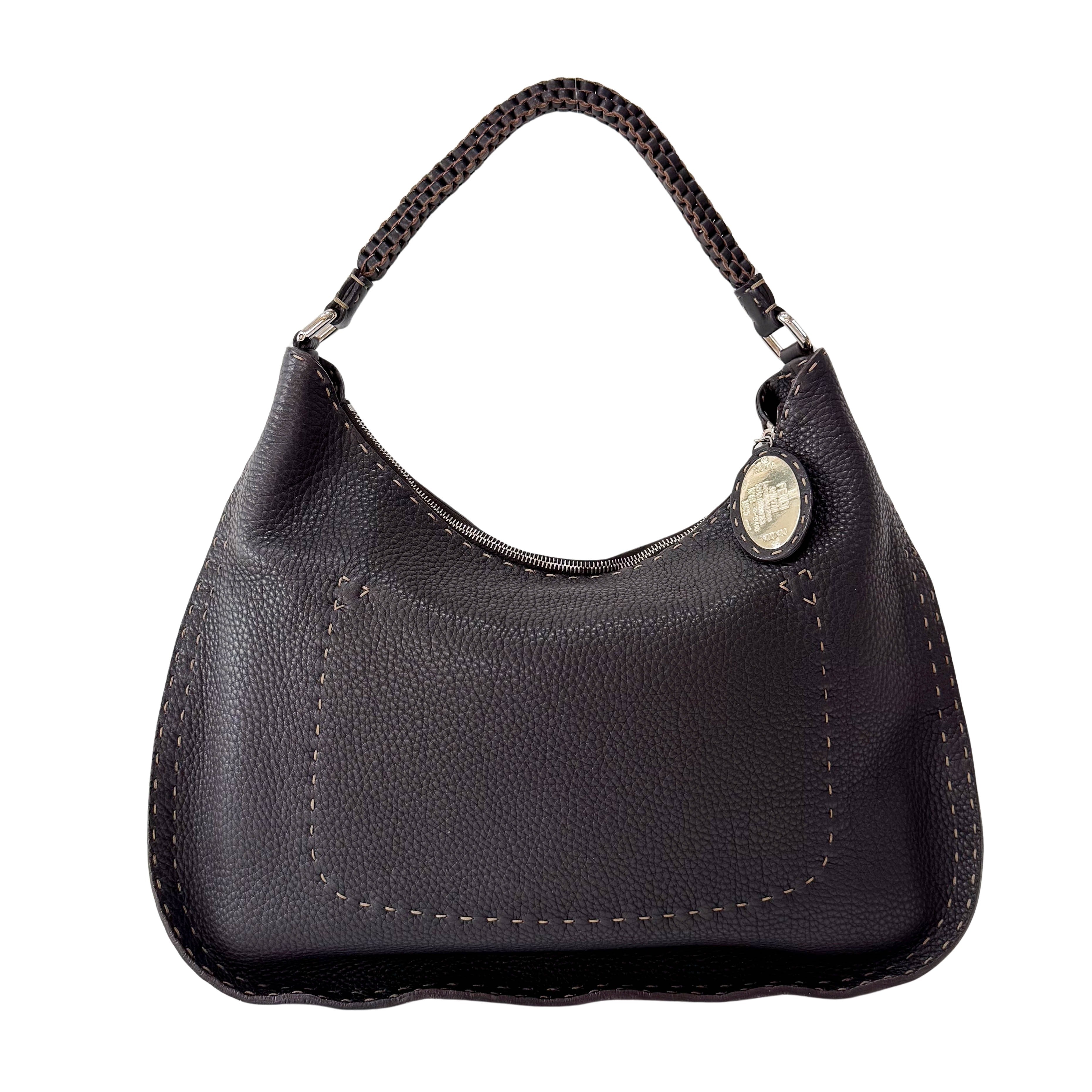 Leather Stitch Hobo Shoulder Bag