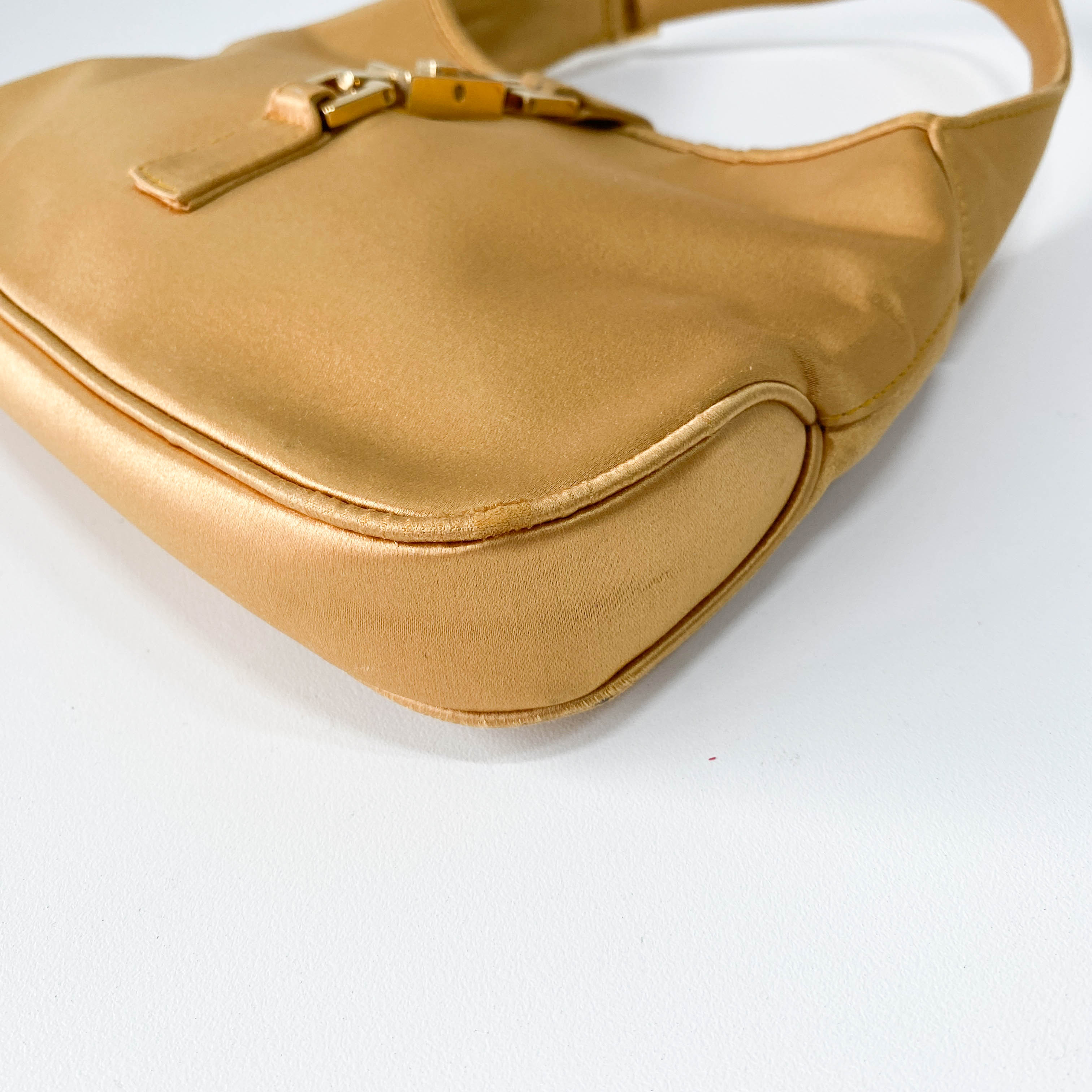 Jackie Yellow Satin Shoulder Bag