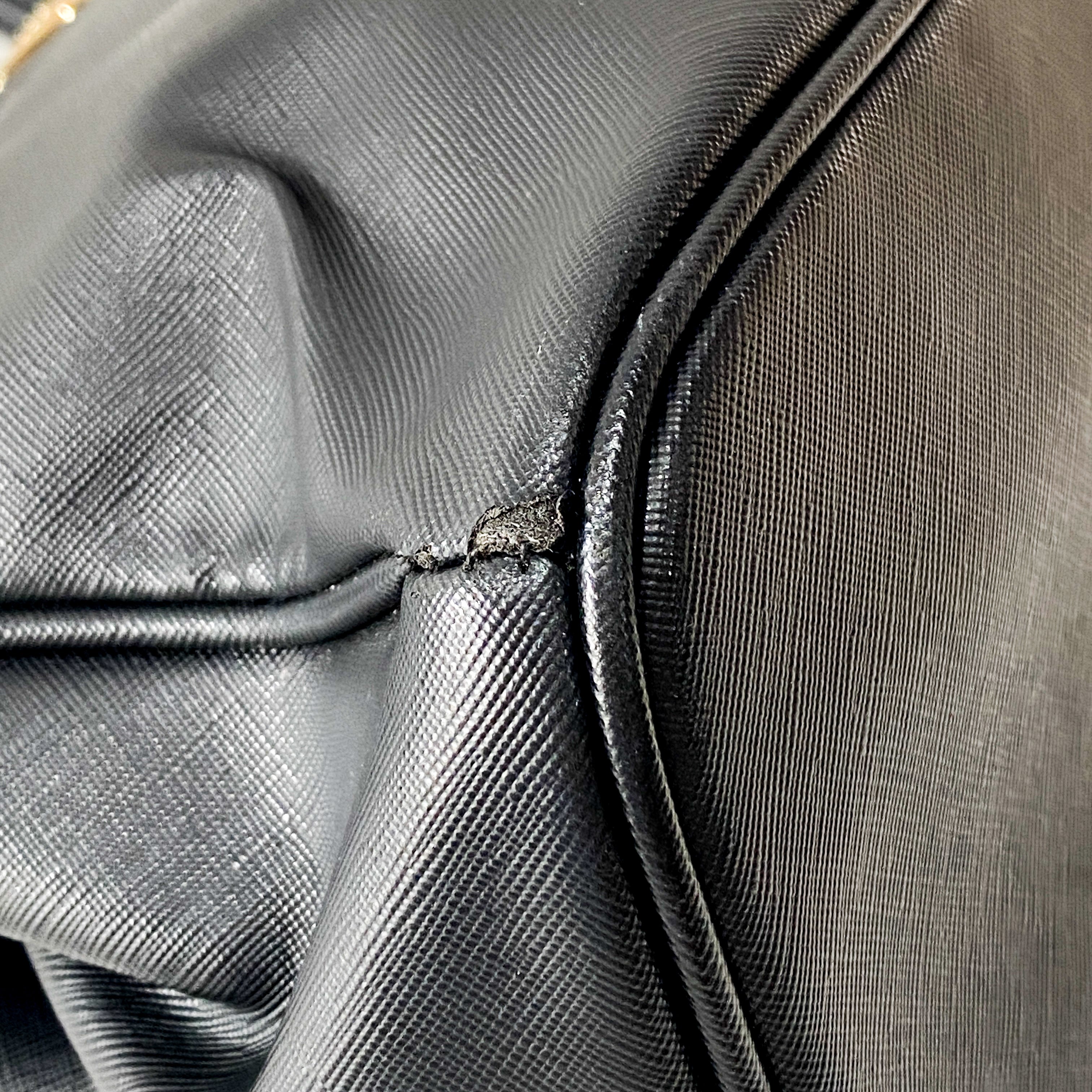 Black Leather Handle Bag