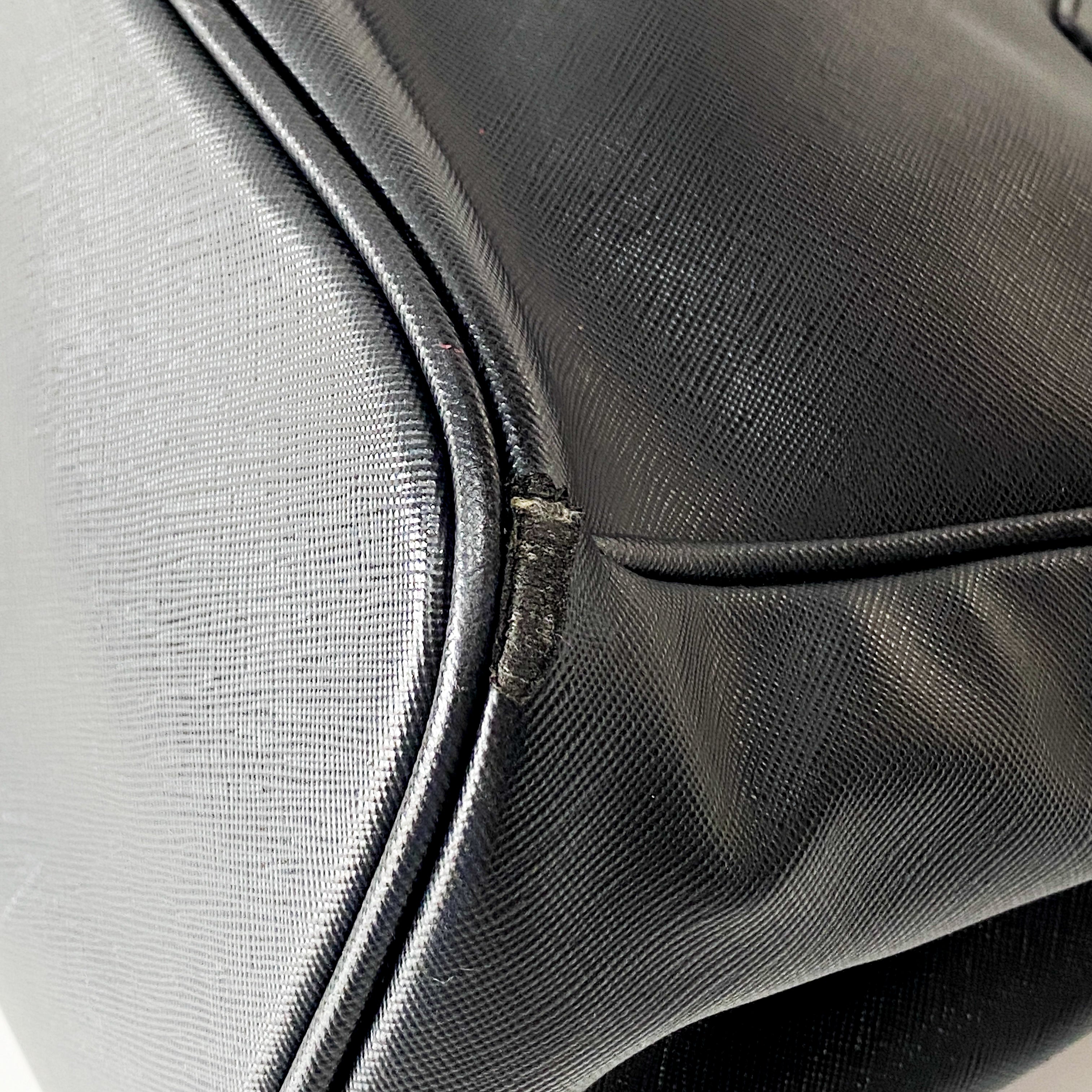 Black Leather Handle Bag