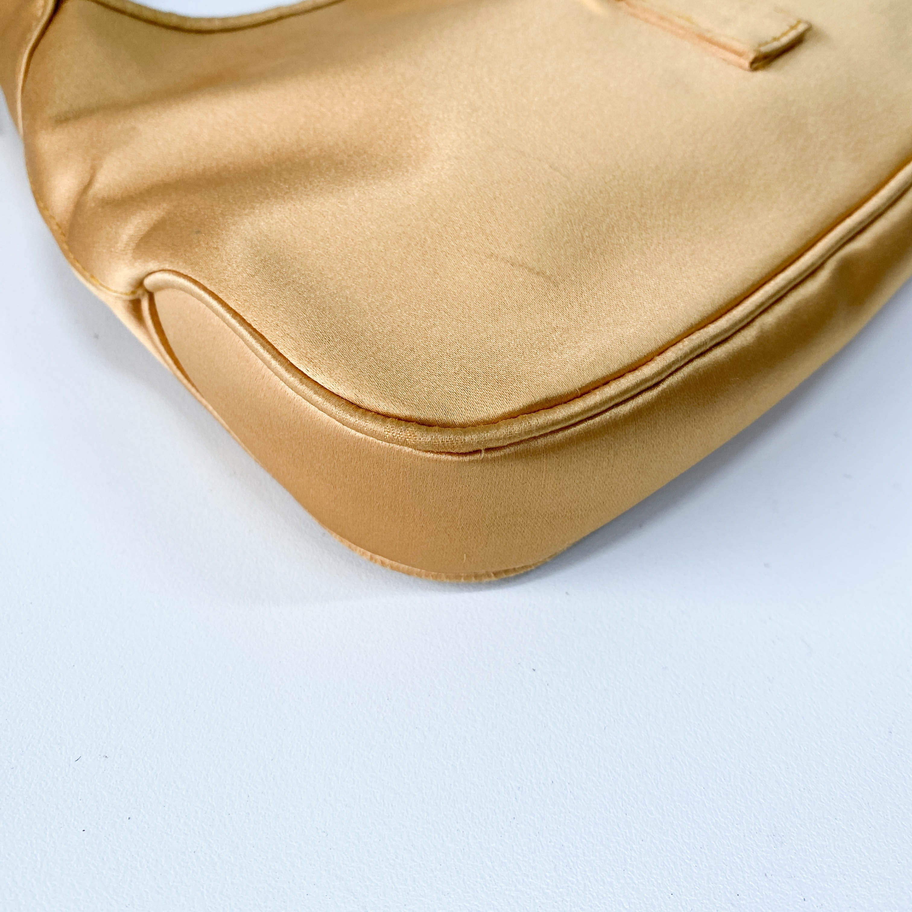 Jackie Yellow Satin Shoulder Bag