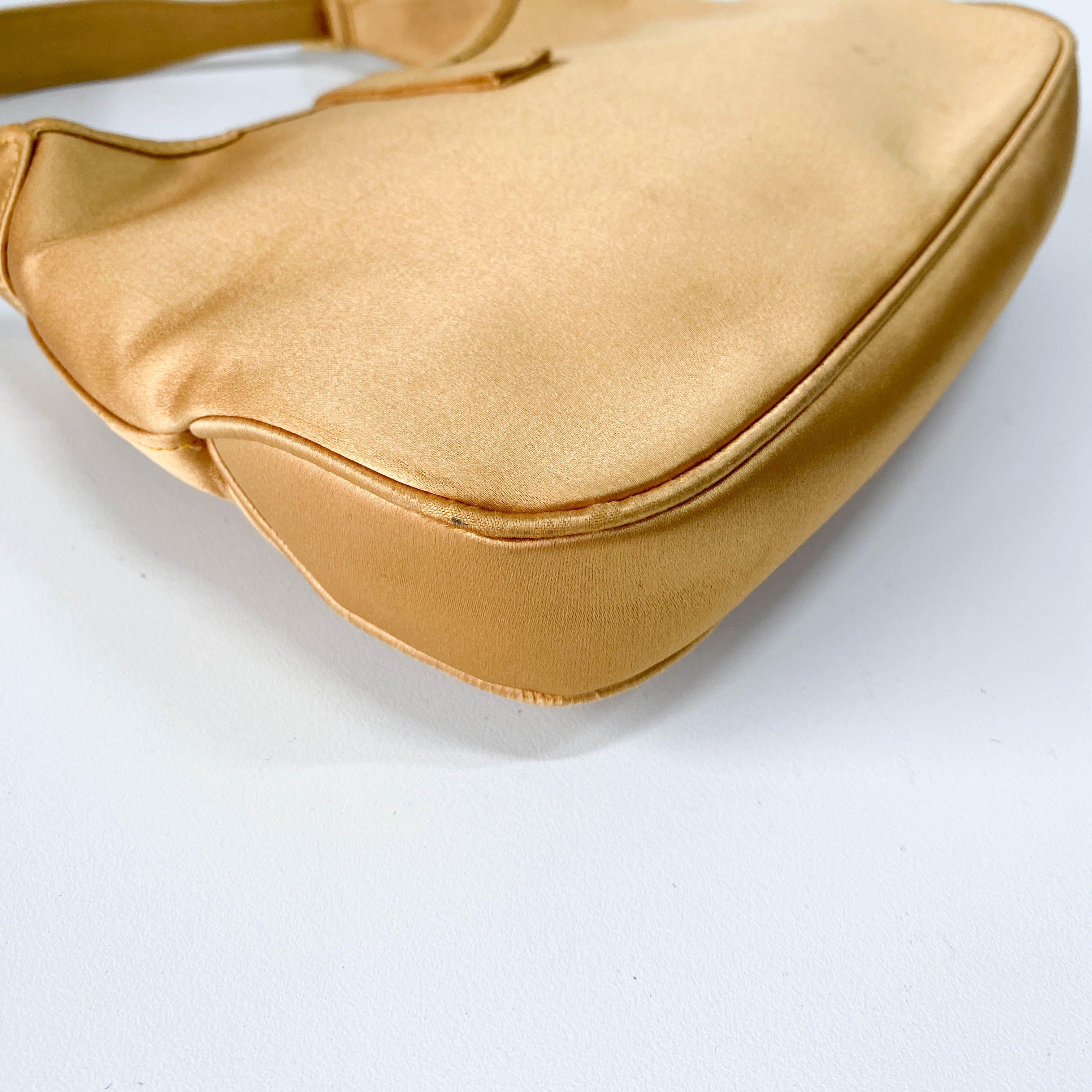 Jackie Yellow Satin Shoulder Bag