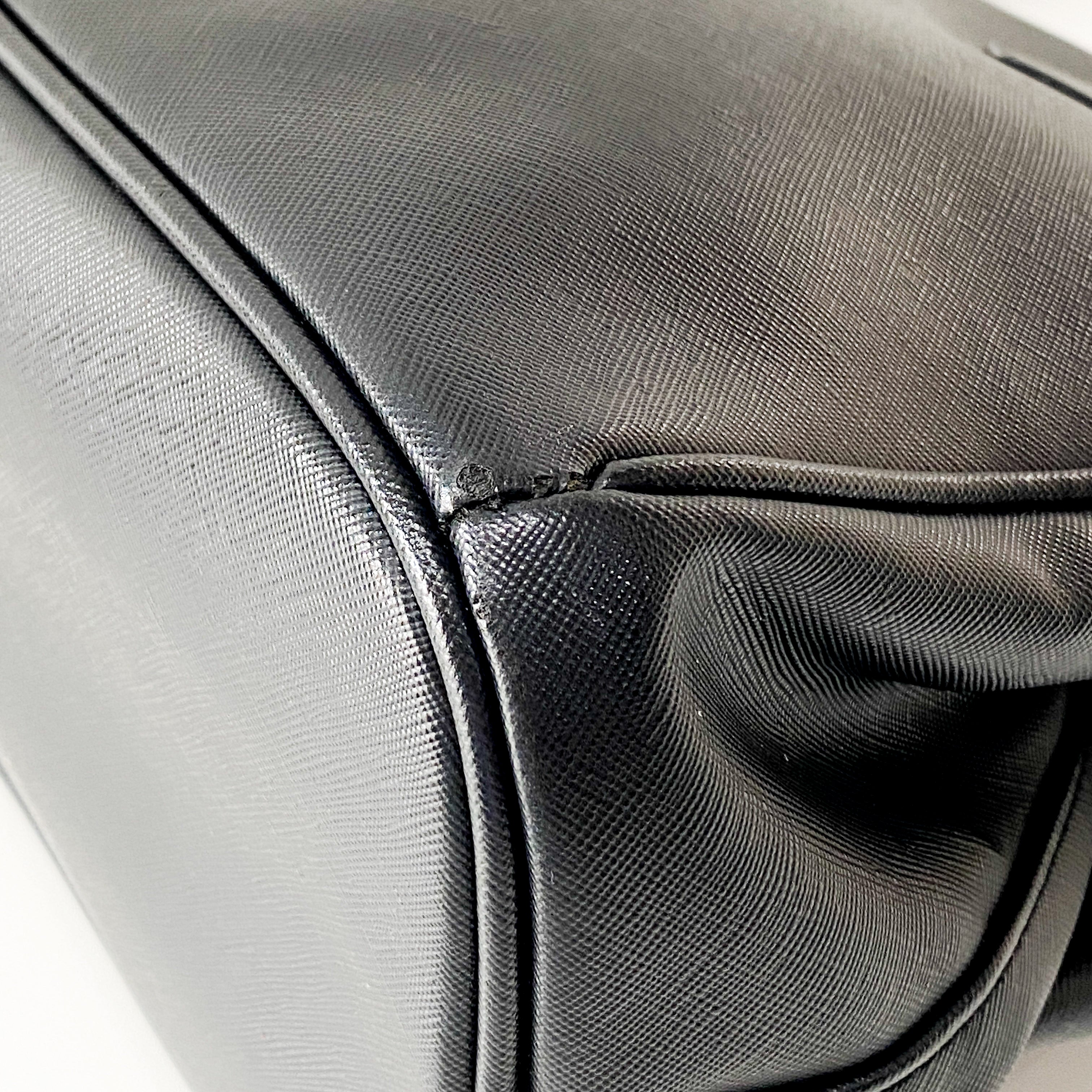 Black Leather Handle Bag