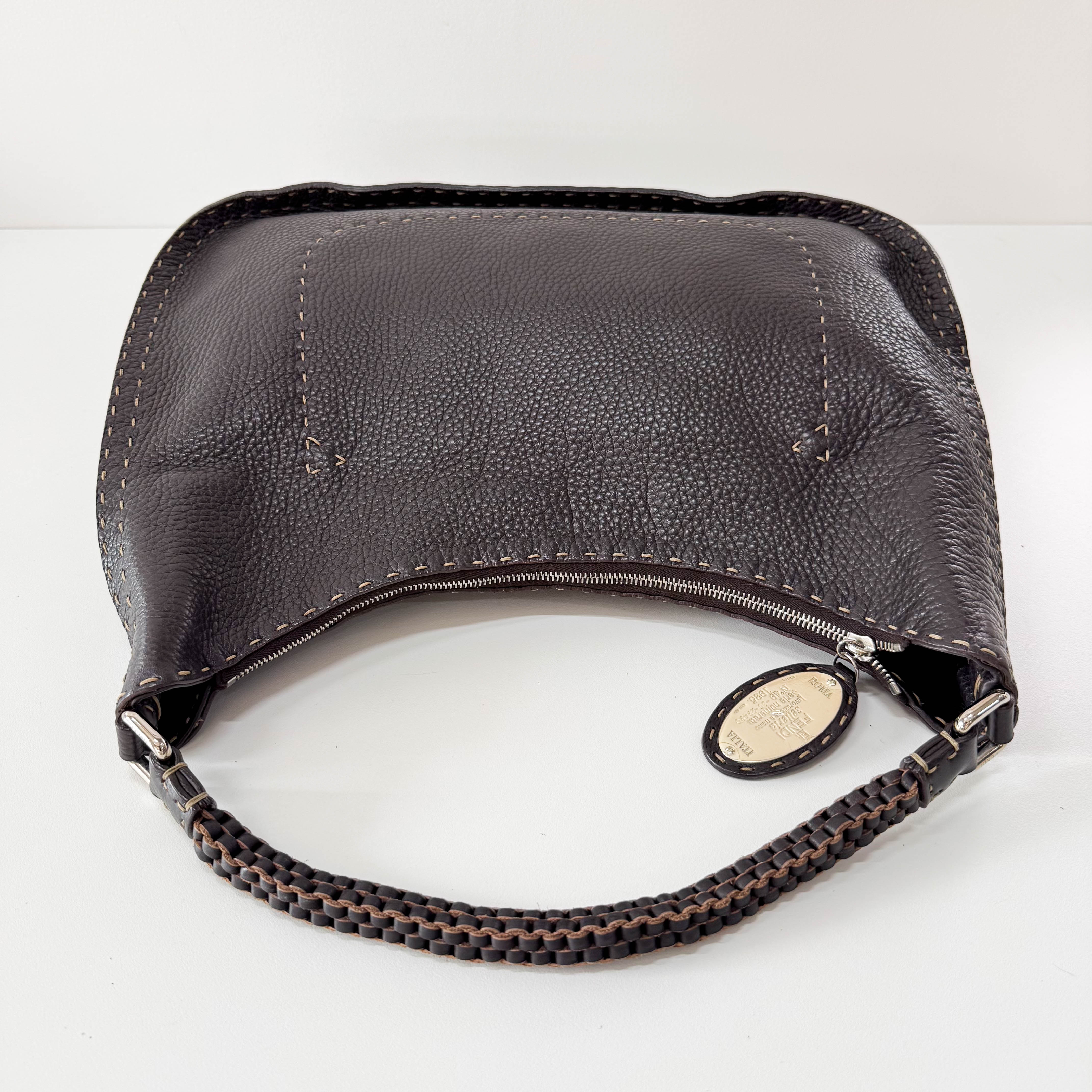 Leather Stitch Hobo Shoulder Bag