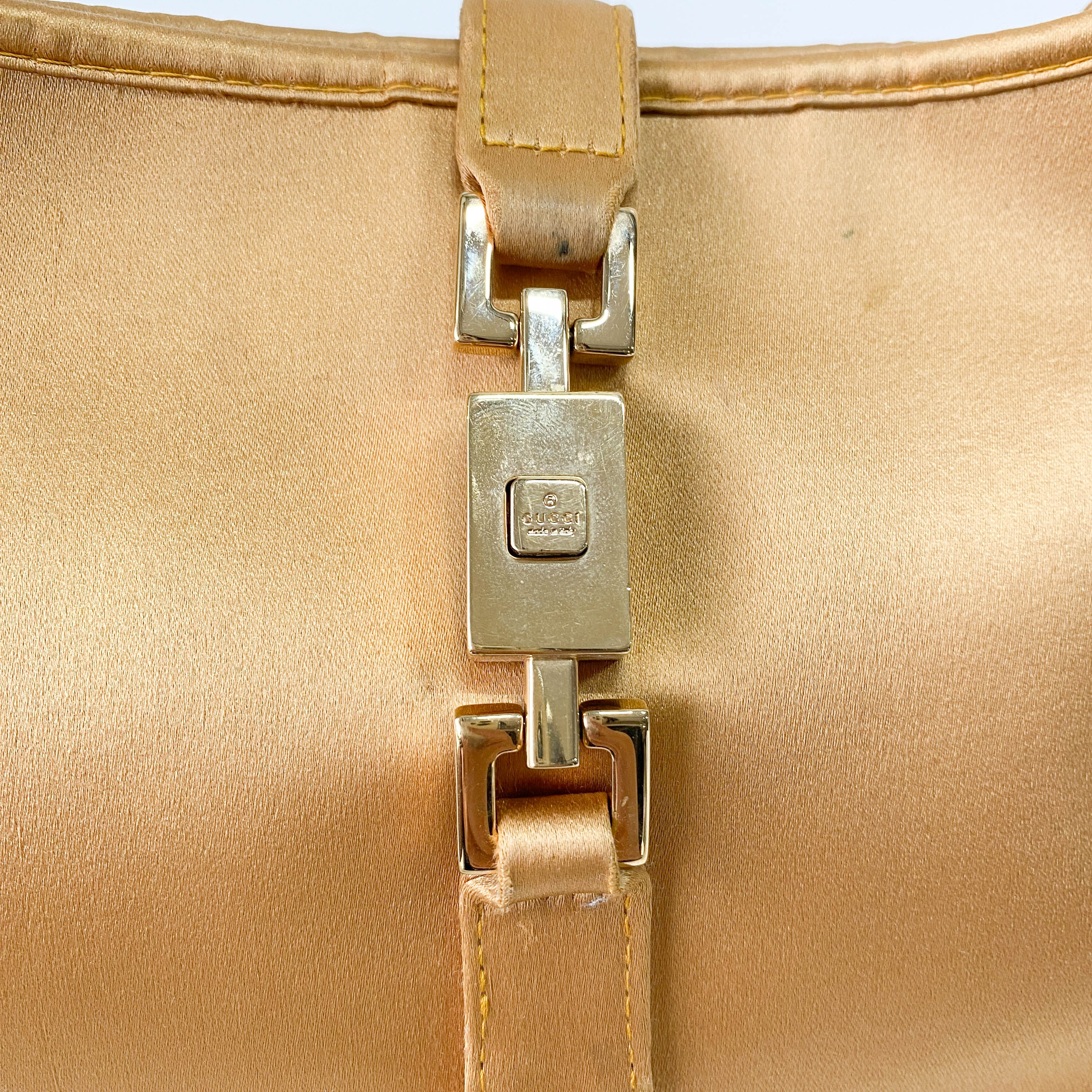 Jackie Yellow Satin Shoulder Bag