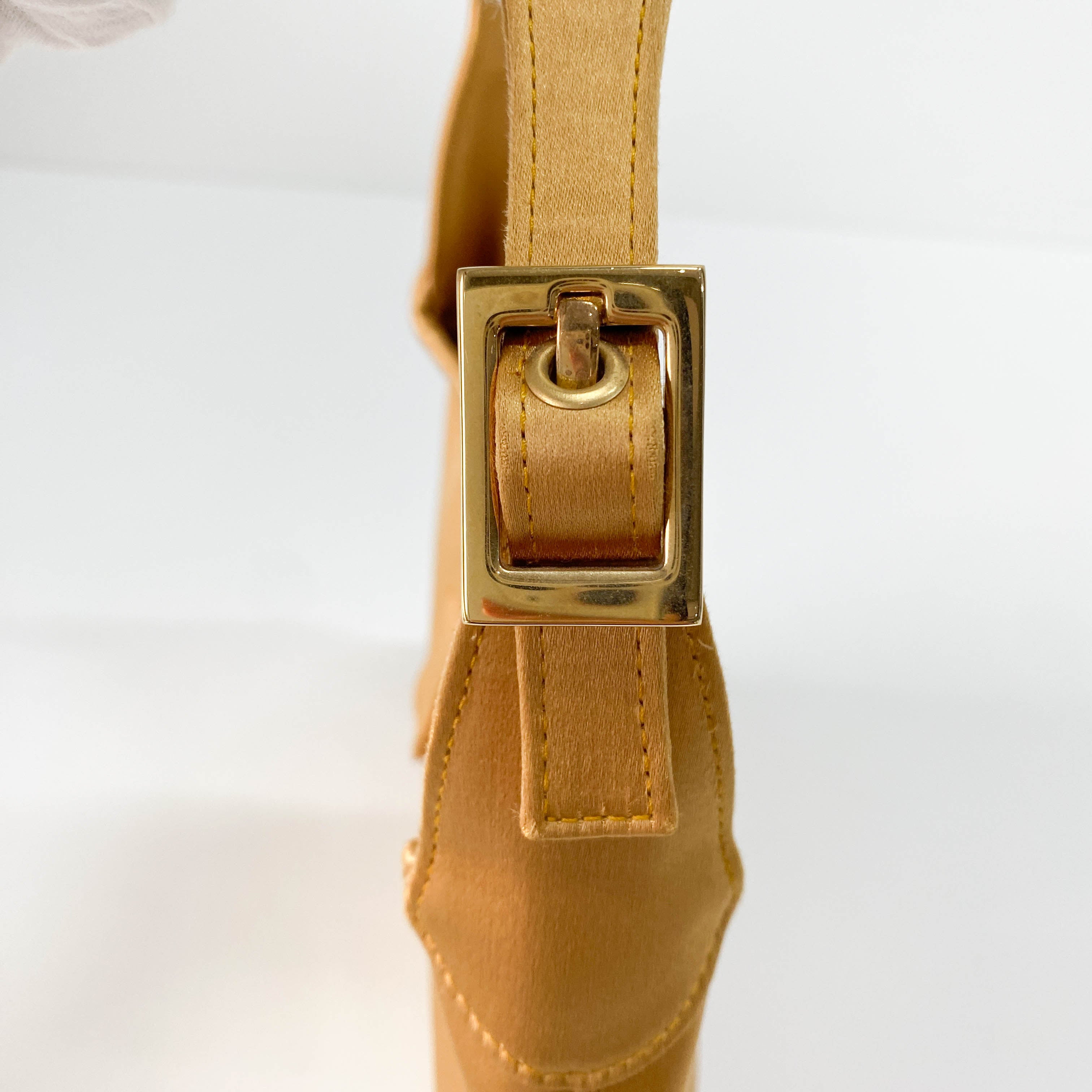 Jackie Yellow Satin Shoulder Bag