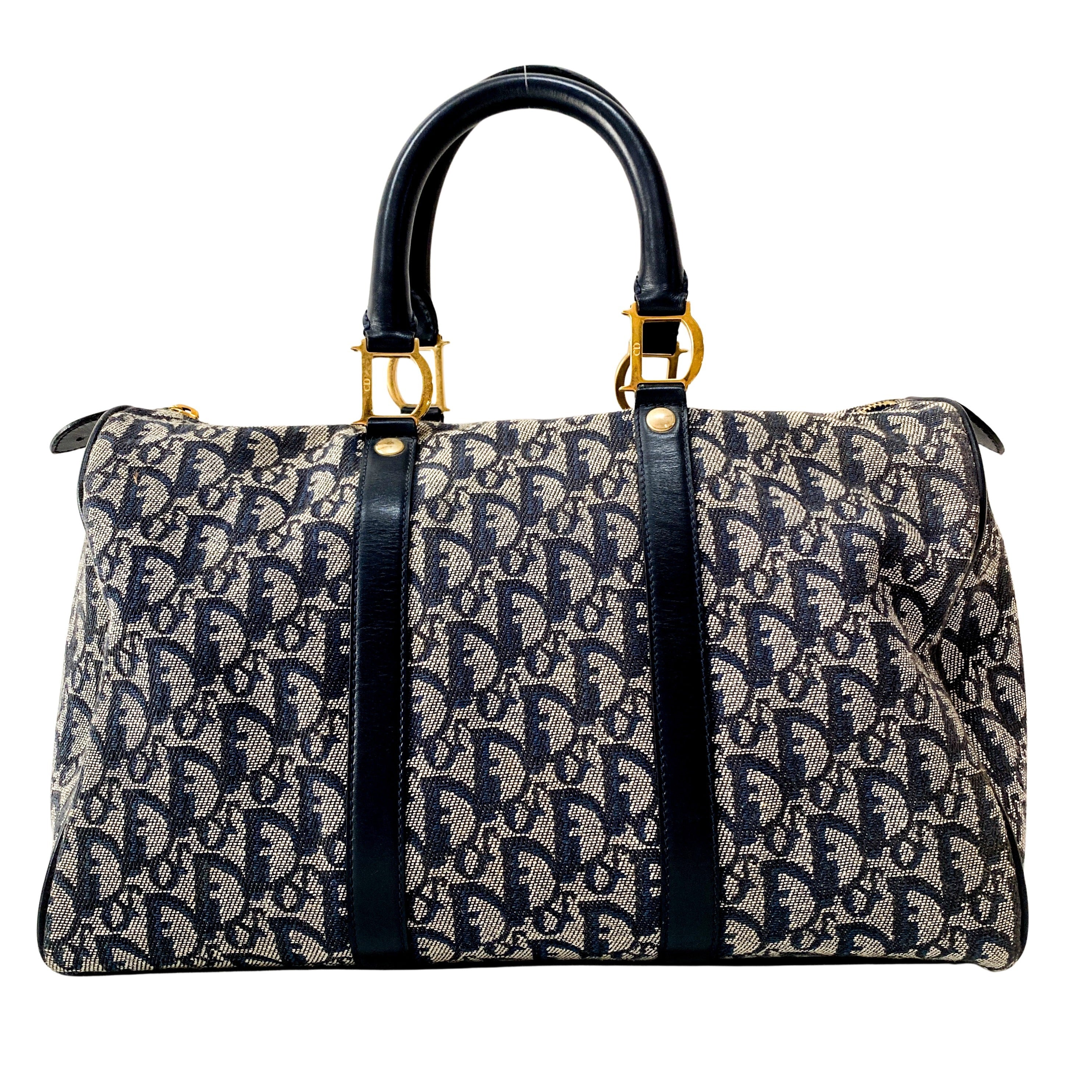 Boston Trotter Navy Canvas Handbag