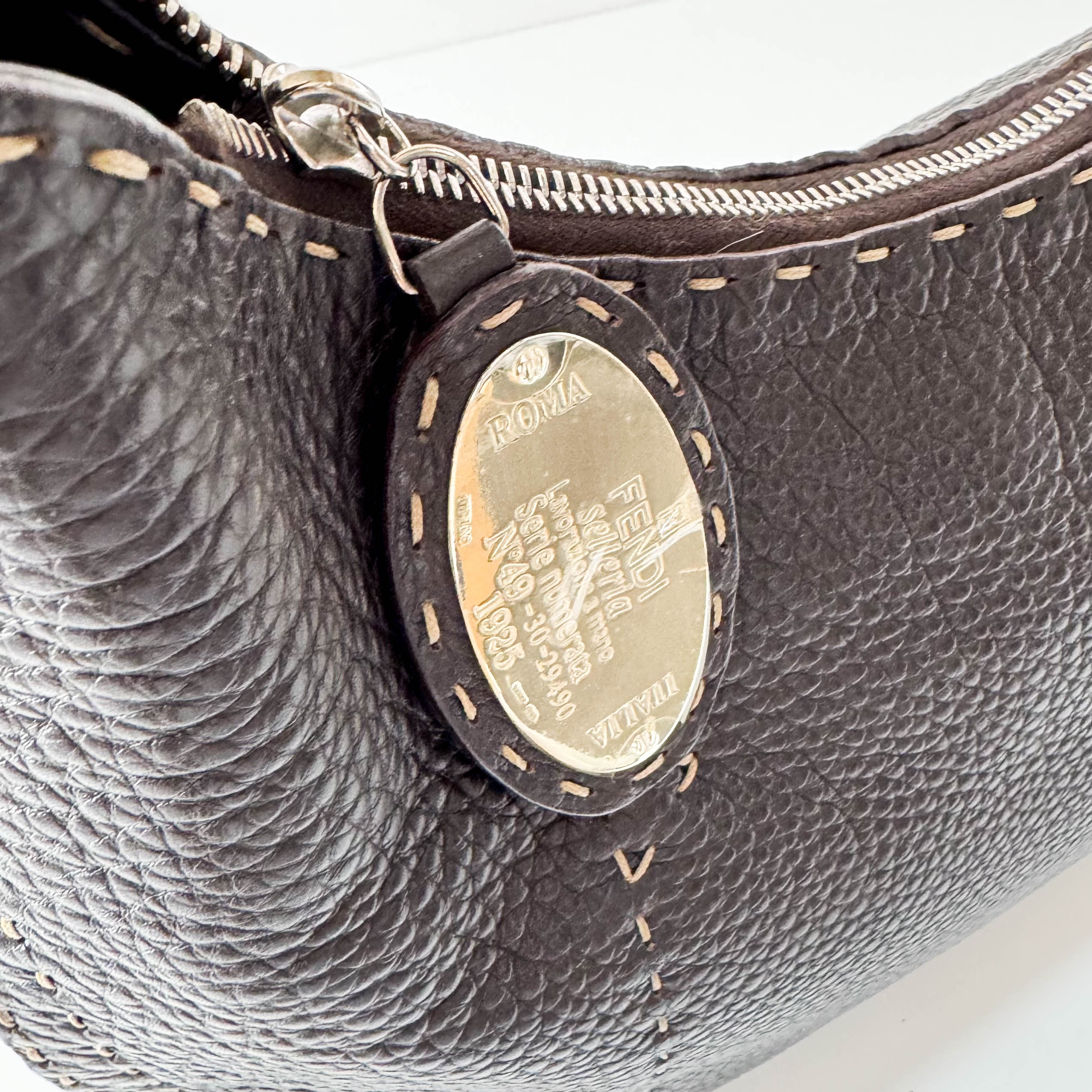 Leather Stitch Hobo Shoulder Bag