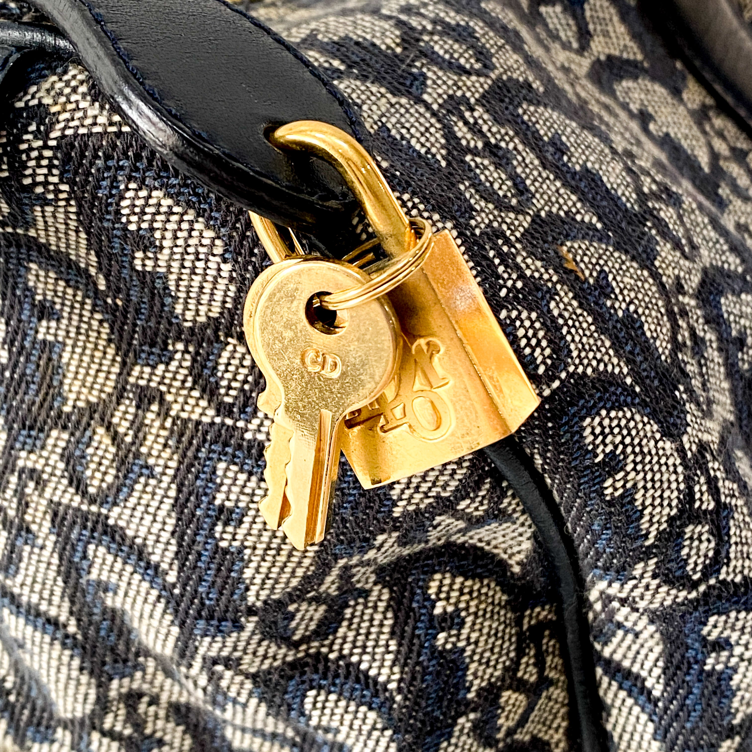 Boston Trotter Navy Canvas Handbag