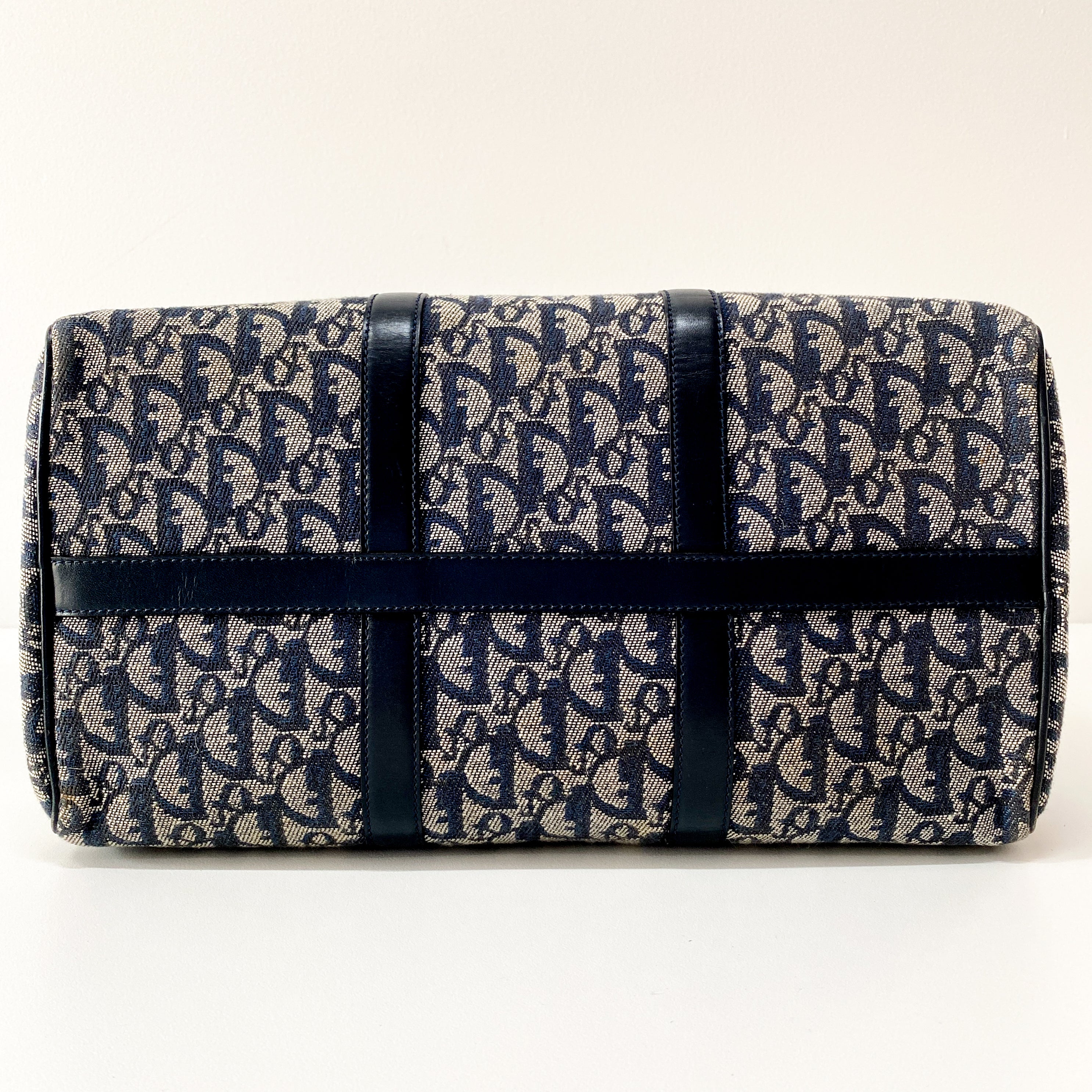 Boston Trotter Navy Canvas Handbag