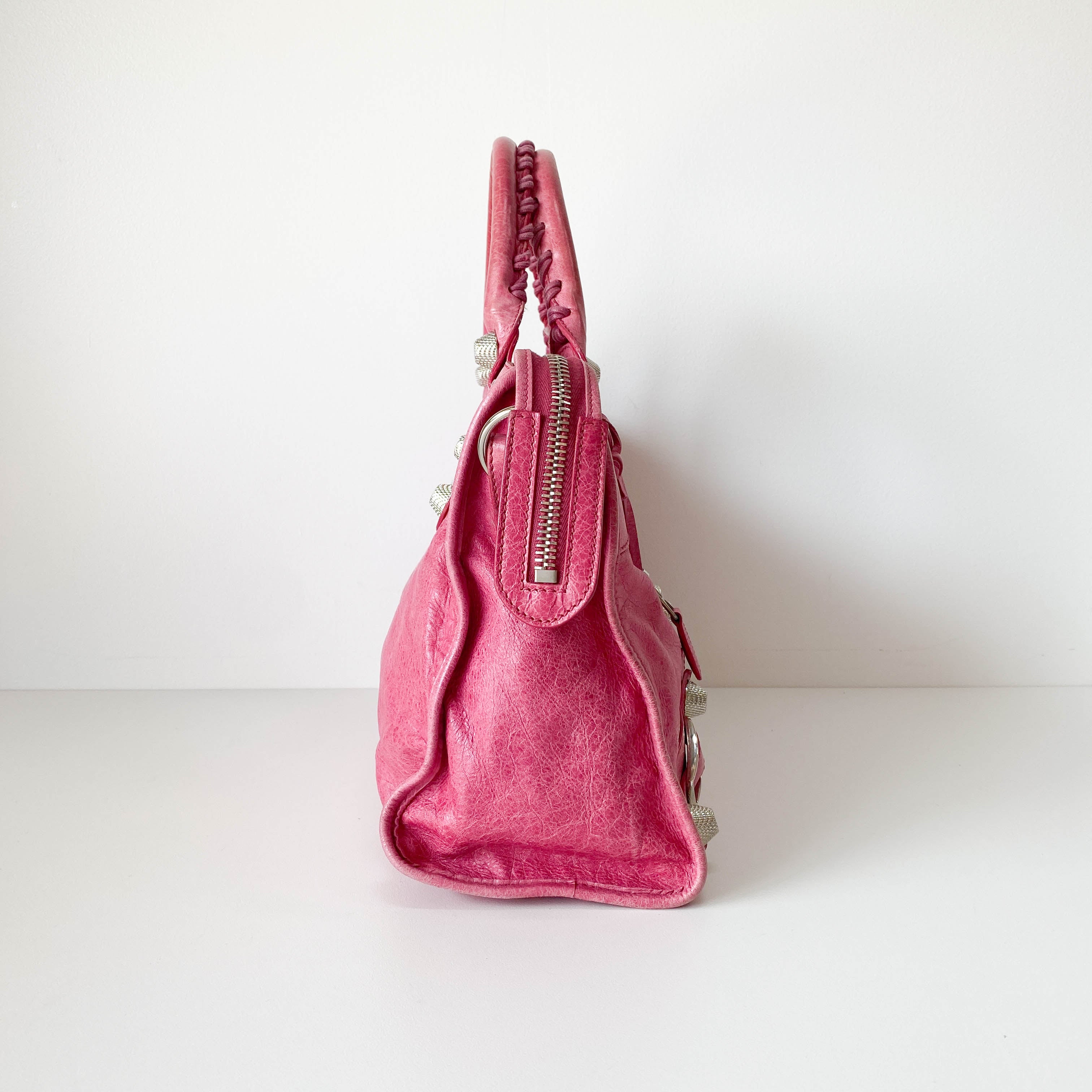Giant 21 Hardware Pink Leather Two Way Bag