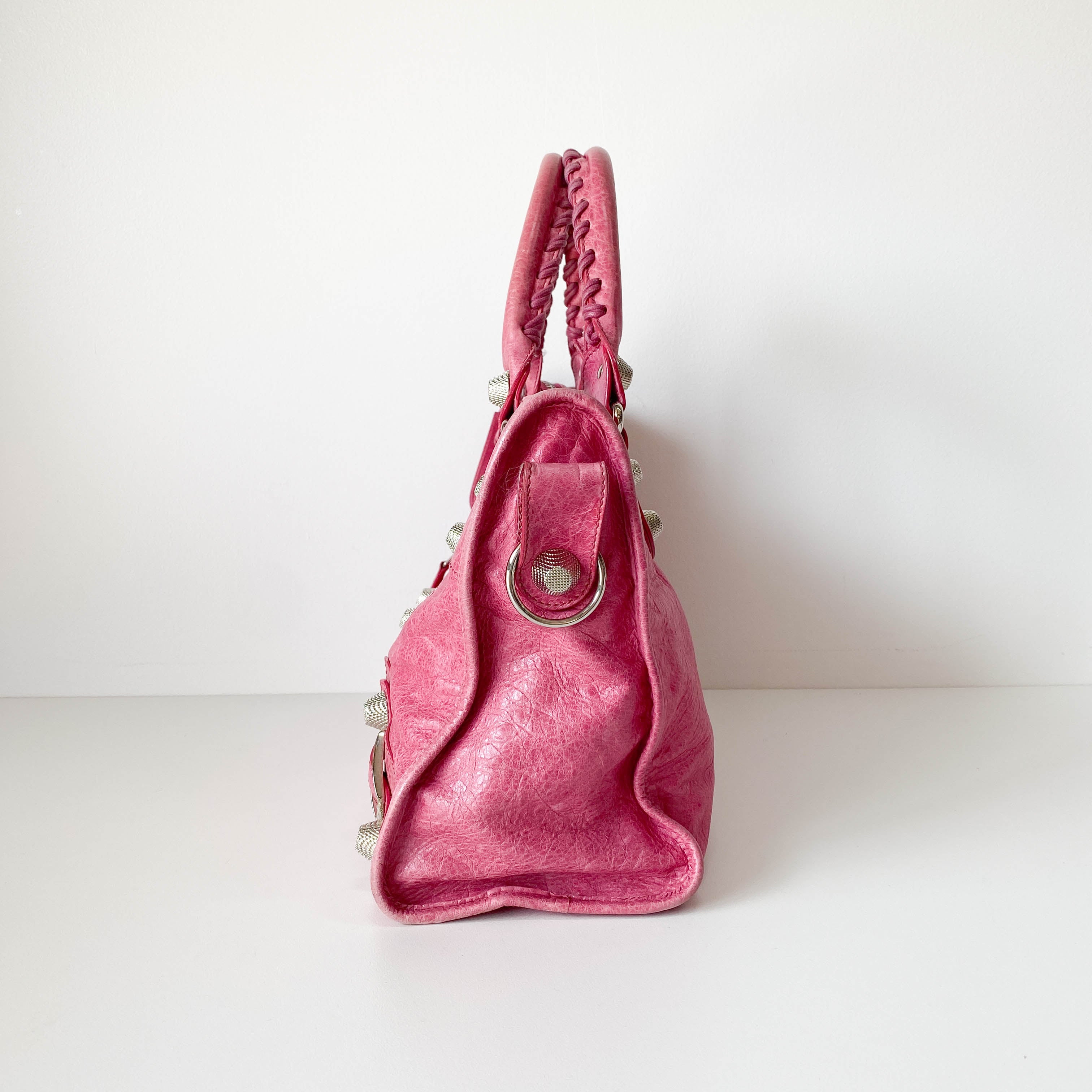 Giant 21 Hardware Pink Leather Two Way Bag
