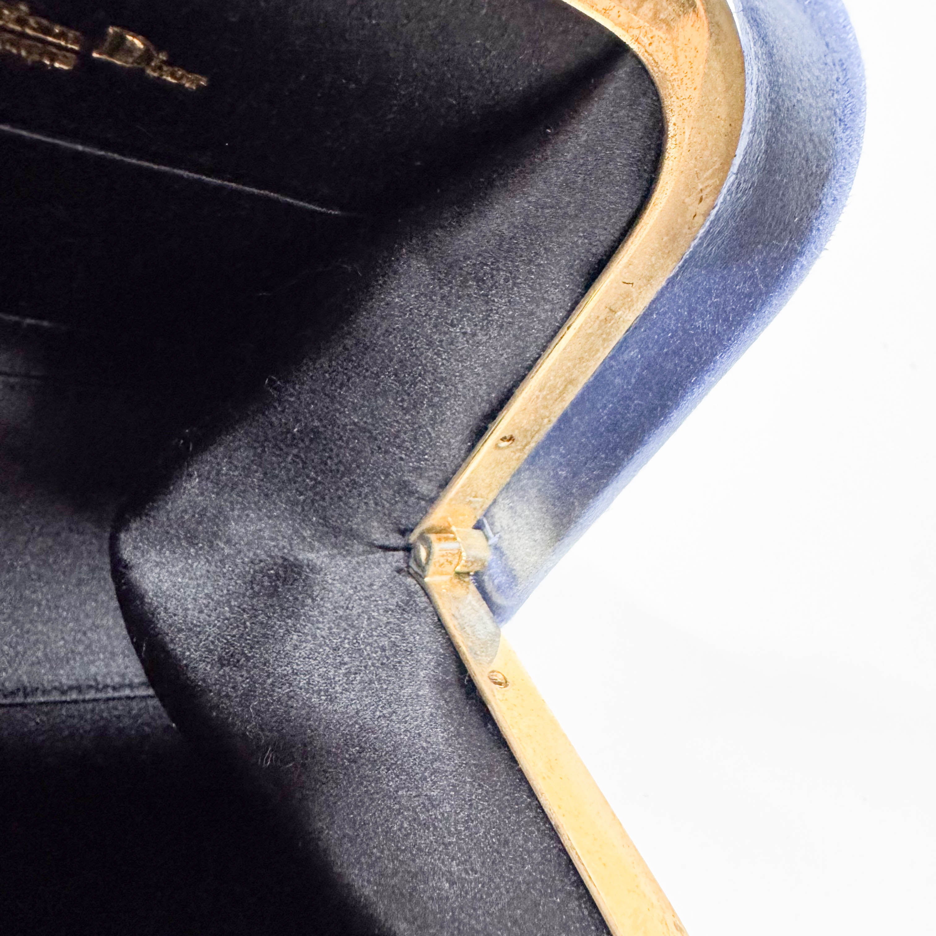 Mini Blue Satin Rhinestone Two Way Bag