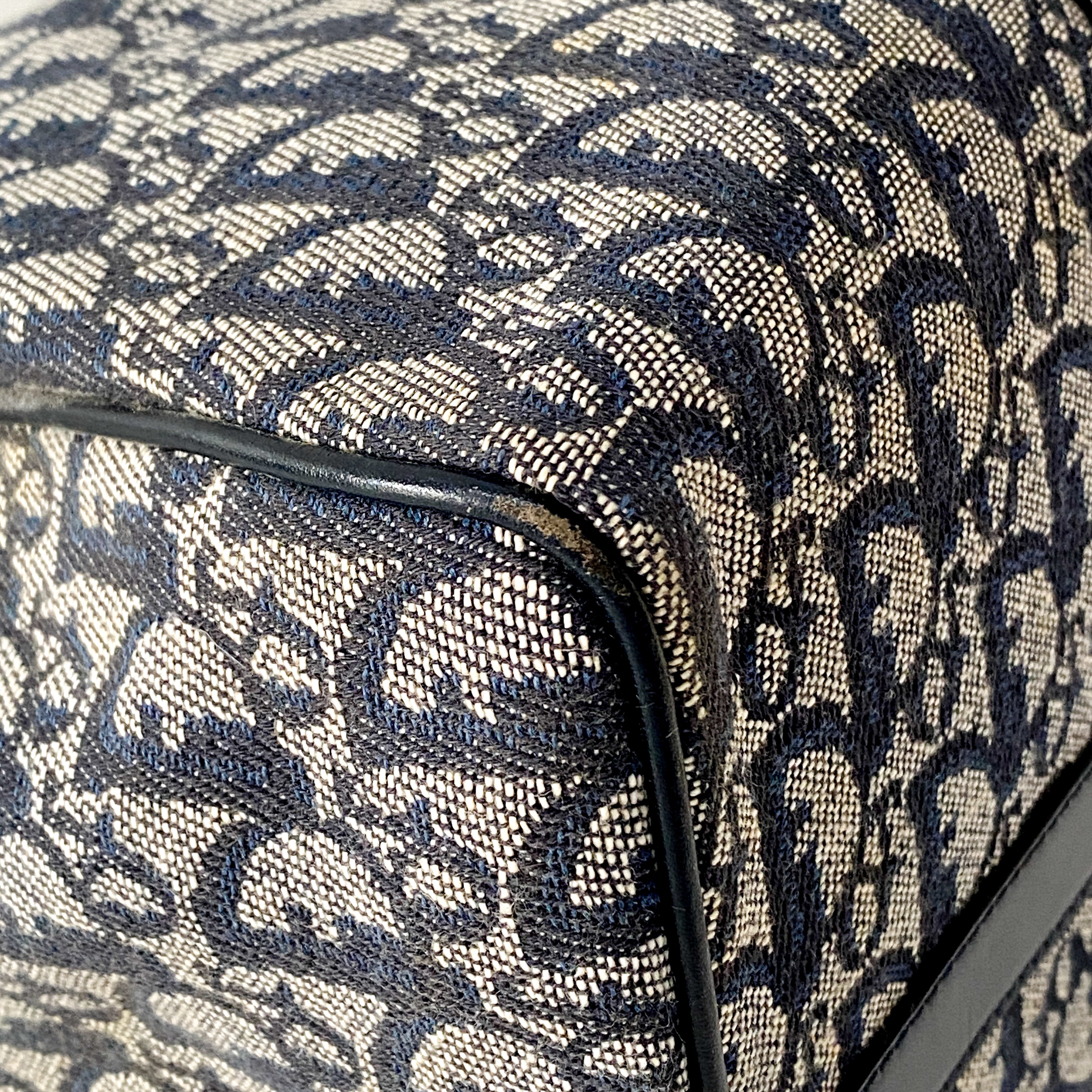 Boston Trotter Navy Canvas Handbag