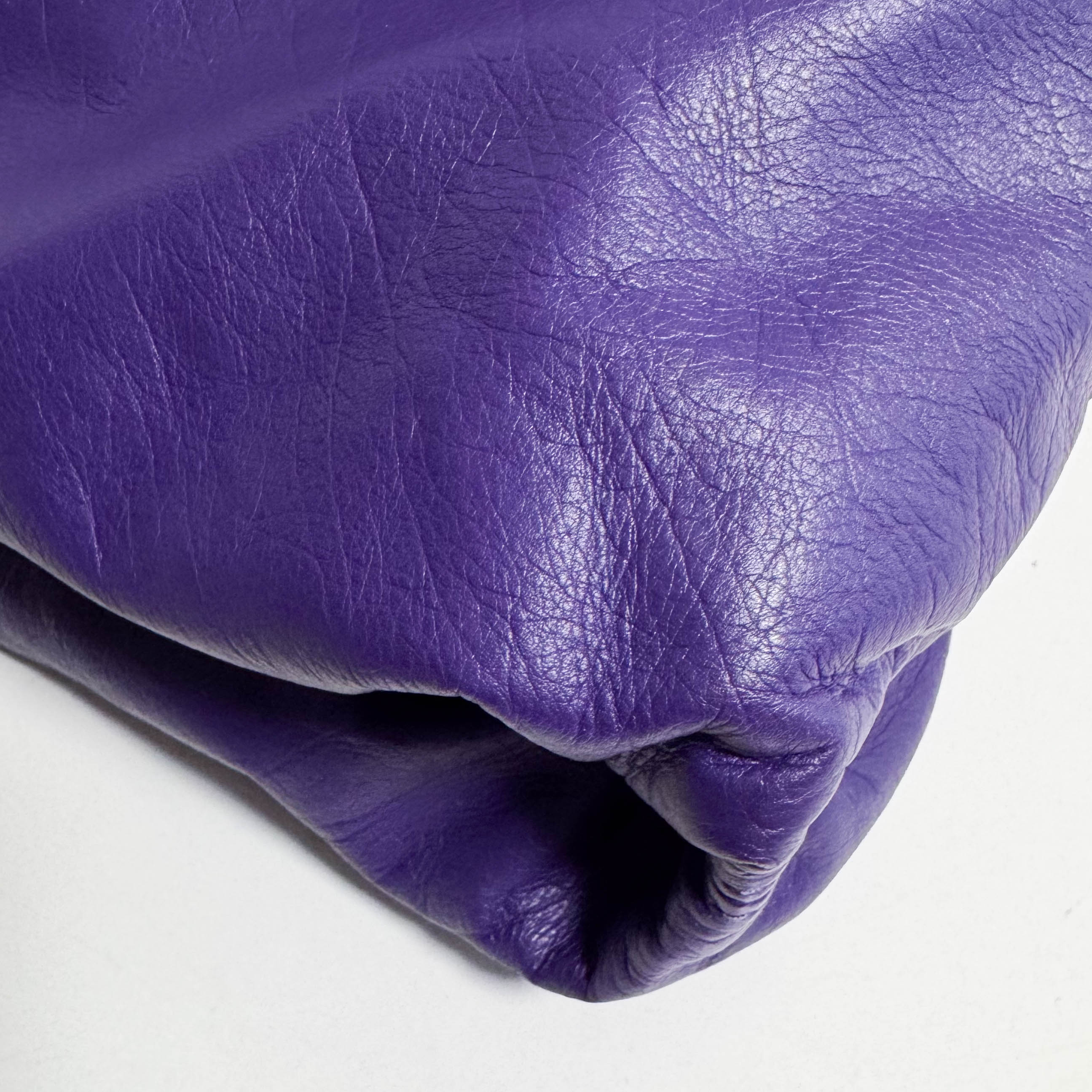 Hobo Shoulder Bag Aubergine Leather