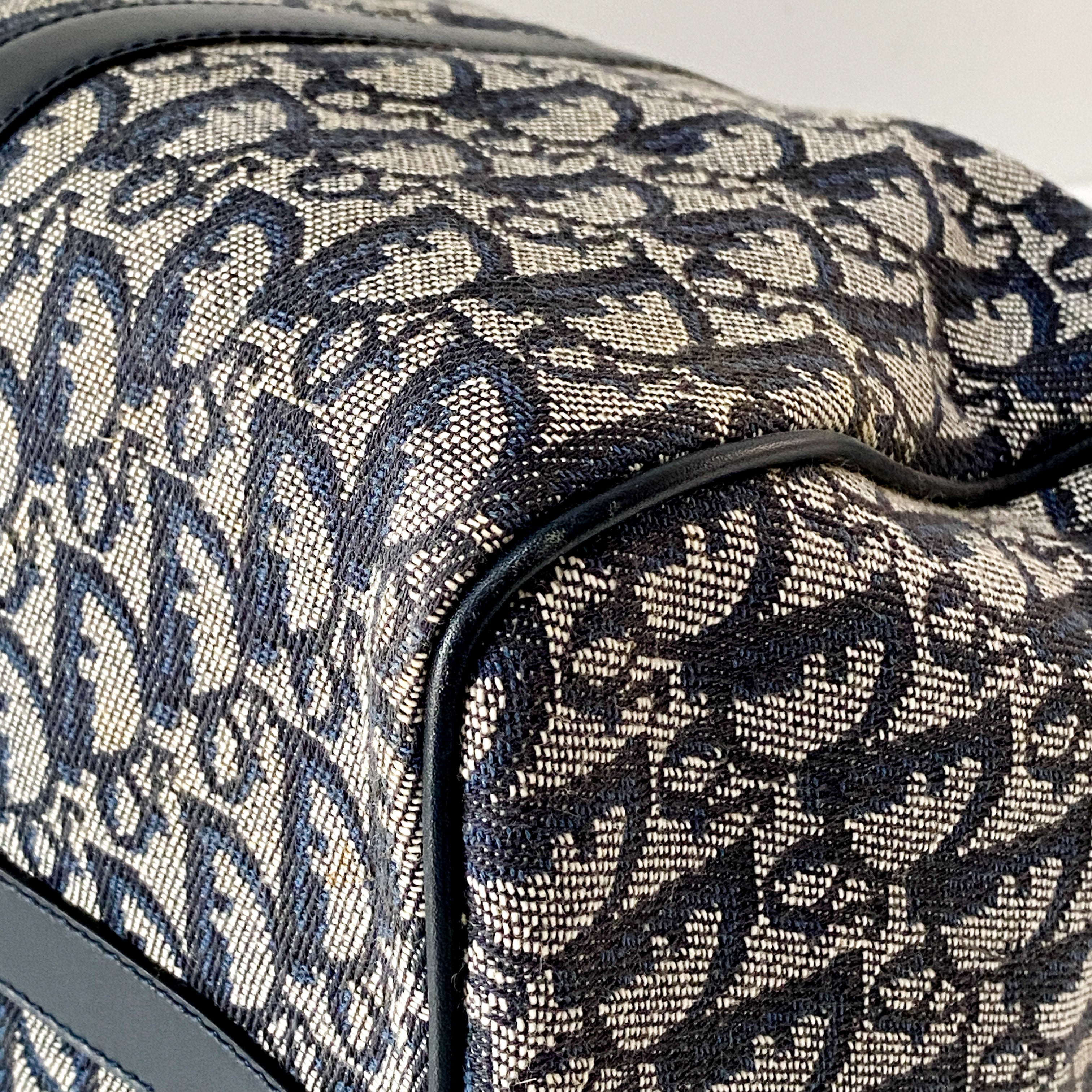 Boston Trotter Navy Canvas Handbag